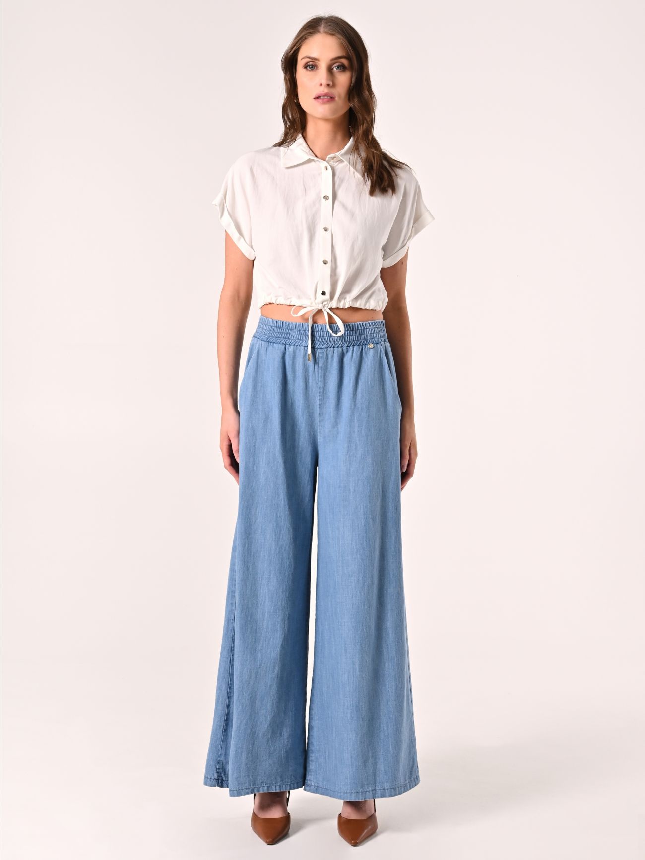 Wide Jeans in Light Fabric det_1