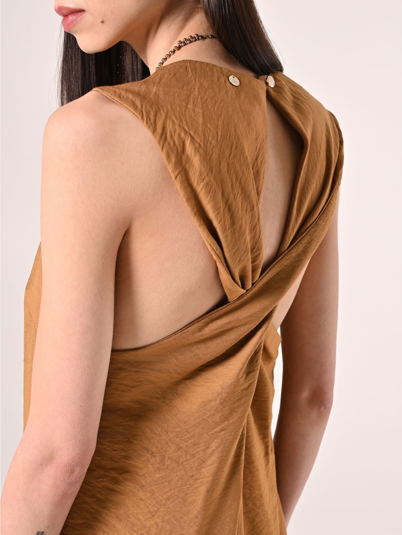Vestido de viscosa camel in_i5