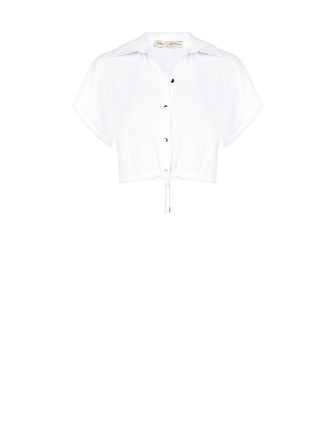 Camicia Bianca Boxy in Misto Viscosa  det_4
