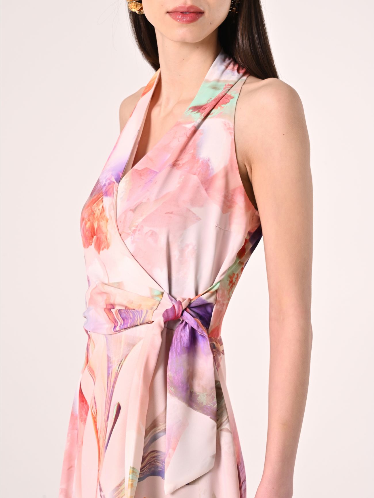 Robe longue à imprimé abstrait multicolore in_i5