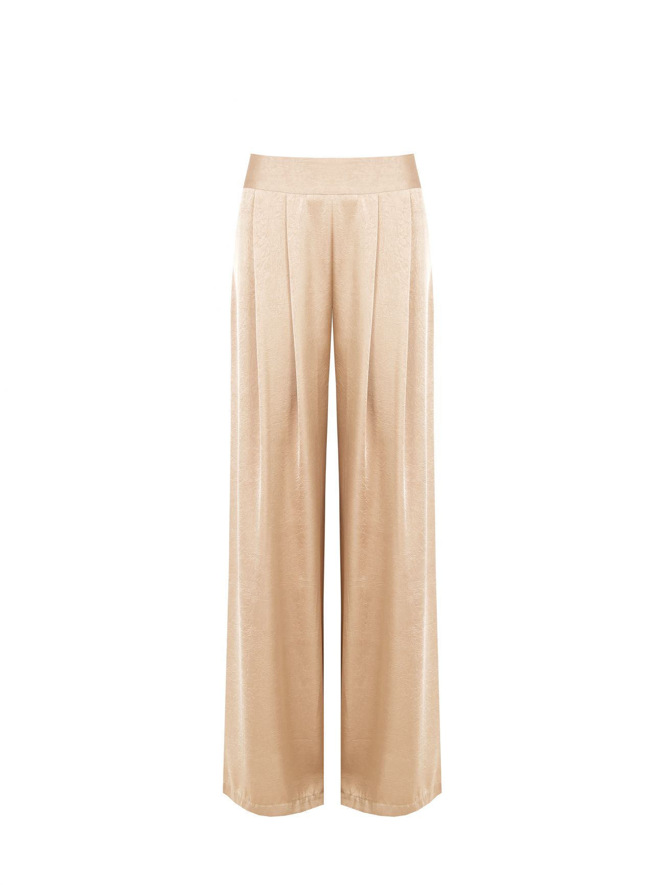 Pantalon ample beige foncé en envers satin det_4