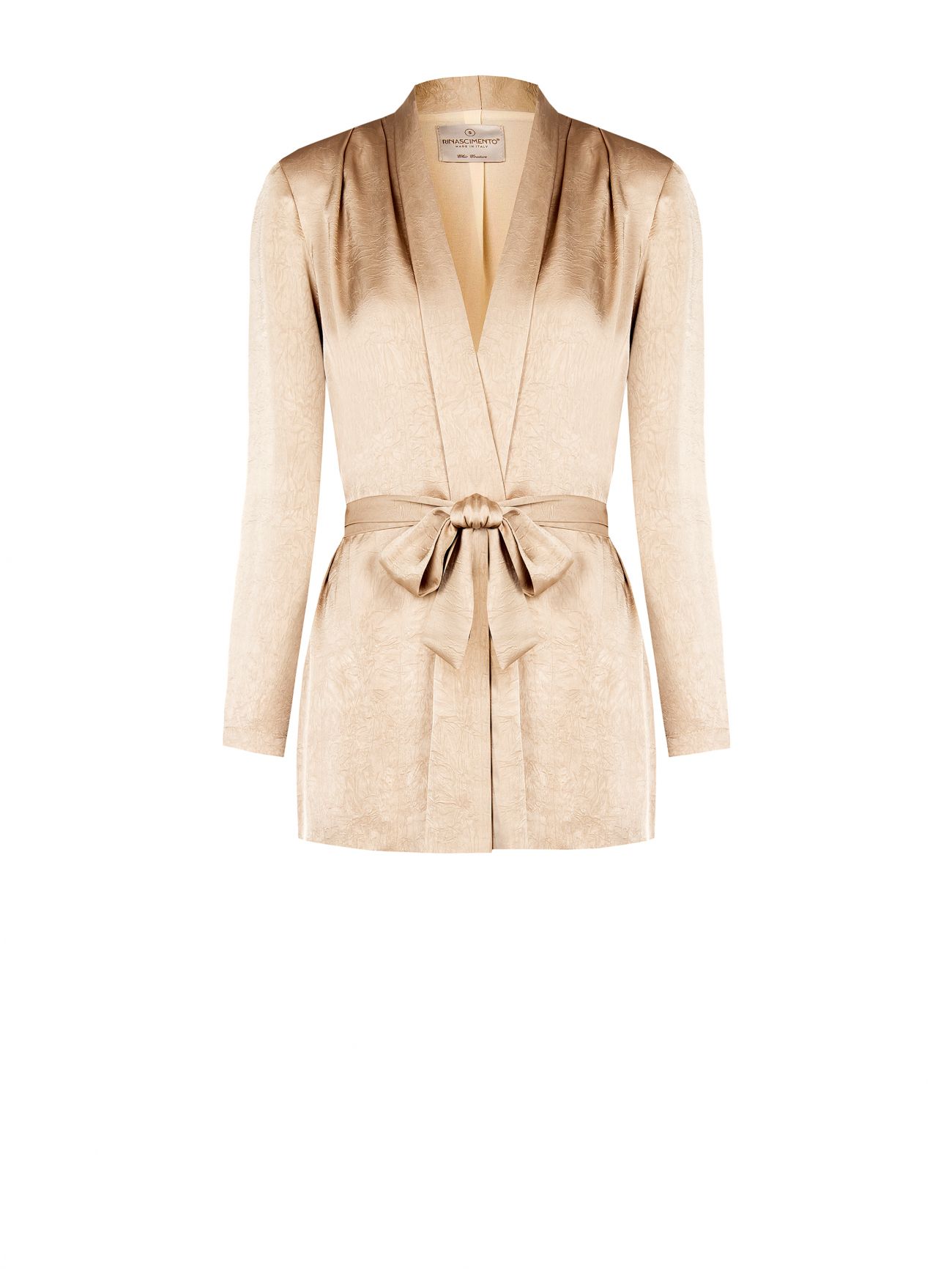Dark Beige Wrap Jacket with Belt det_4