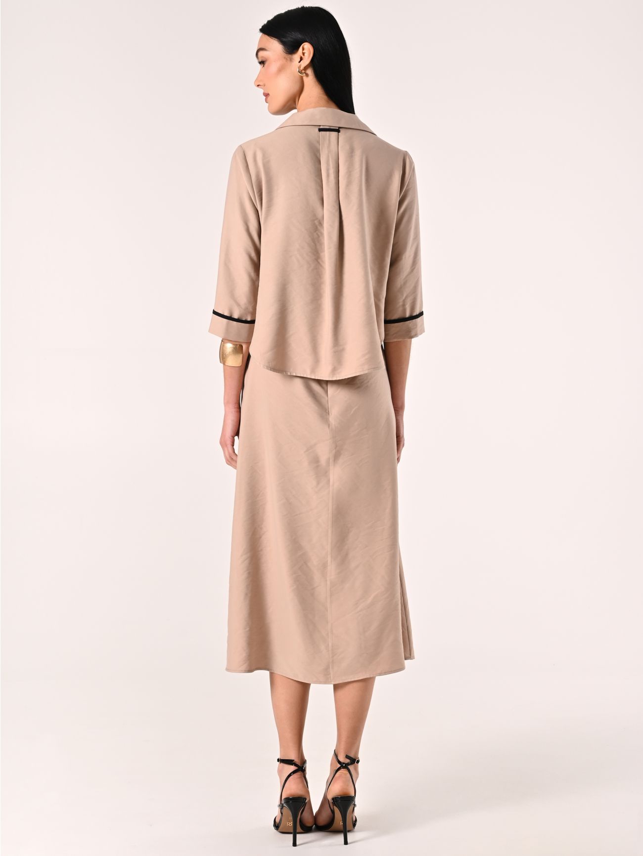 Vestido de viscosa con bordes a contraste det_3
