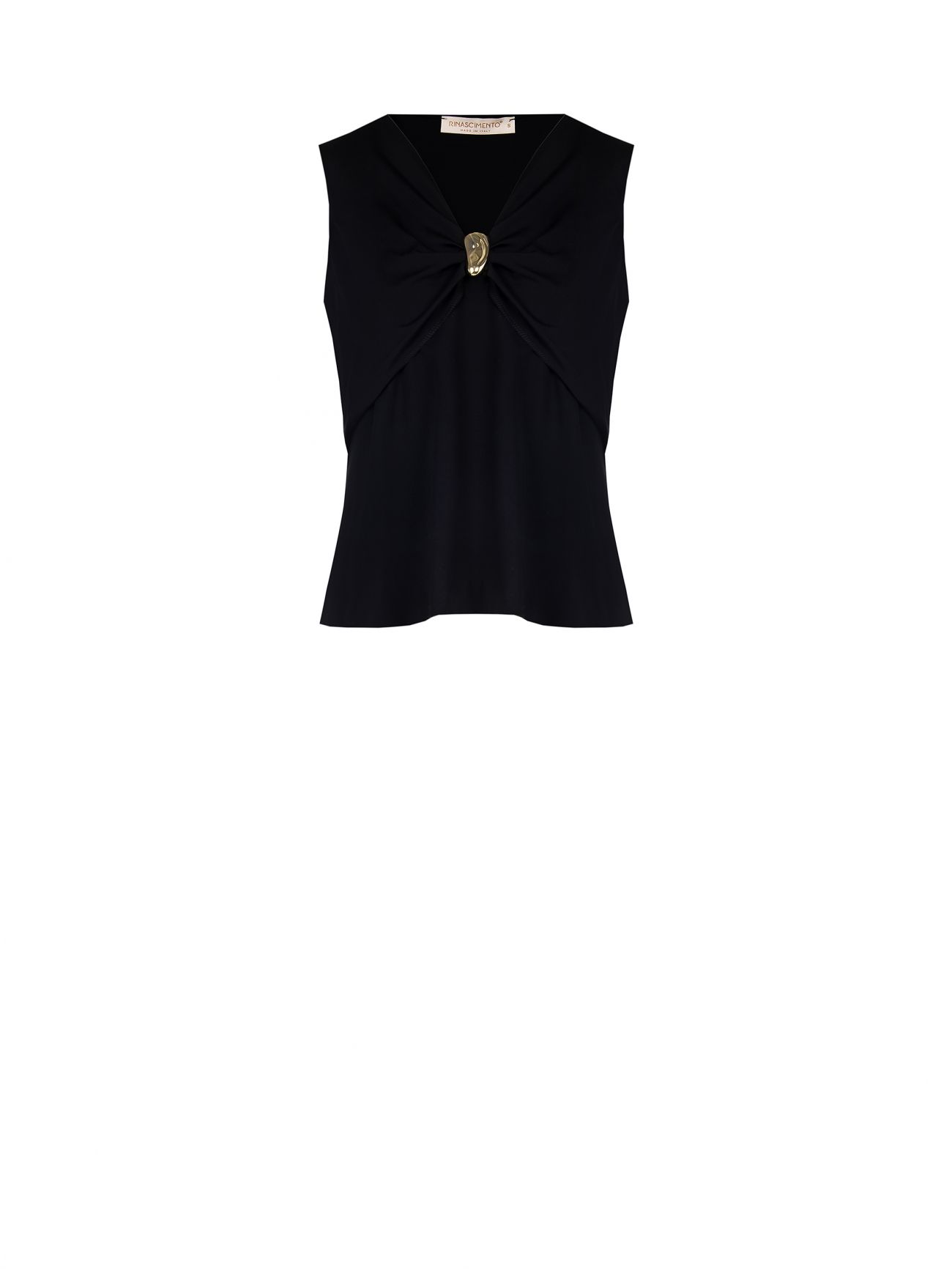 Schwarzes Top mit Schmuck-Detail det_4