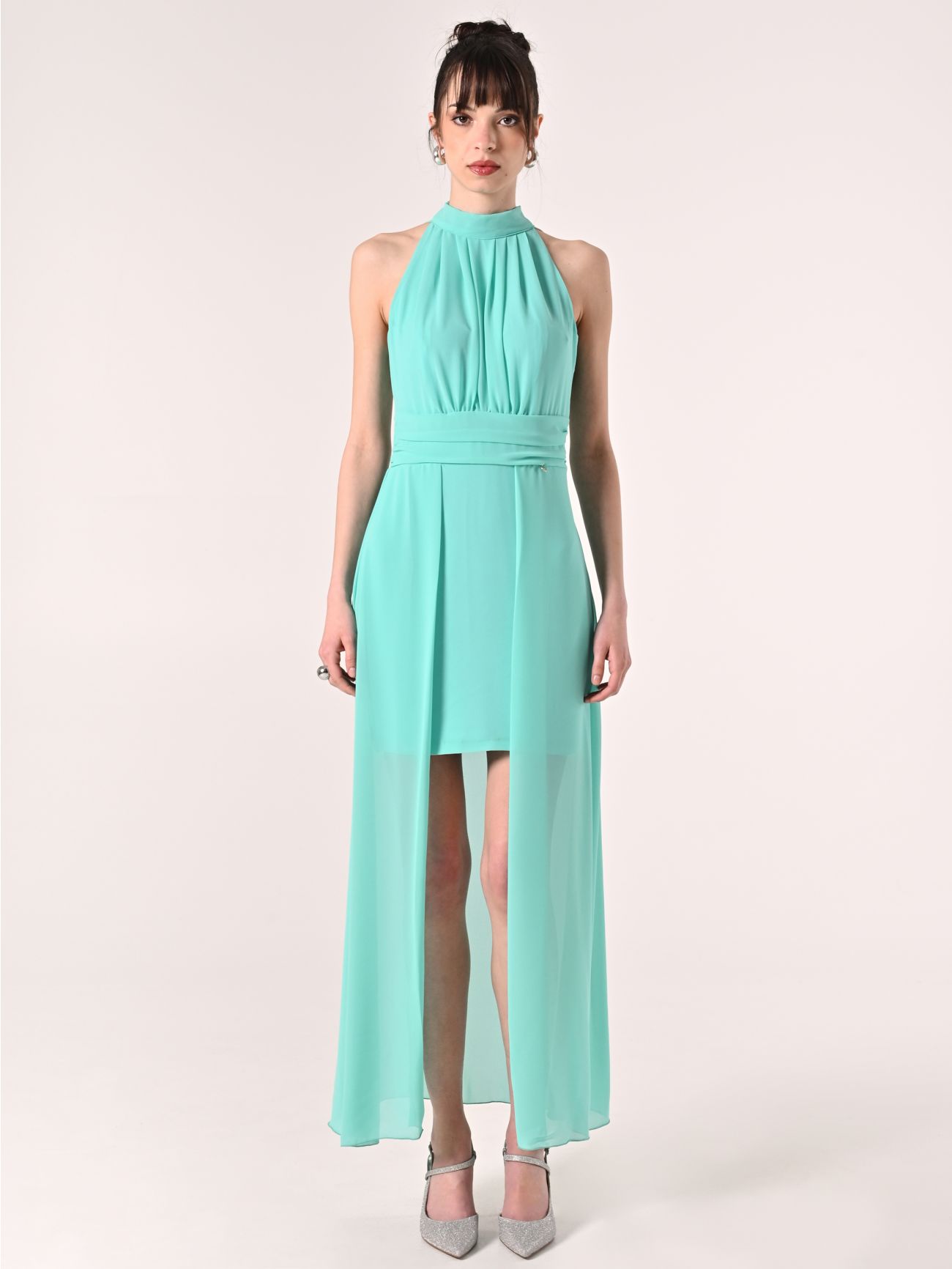 High-Low-Kleid in Wassergrün det_1