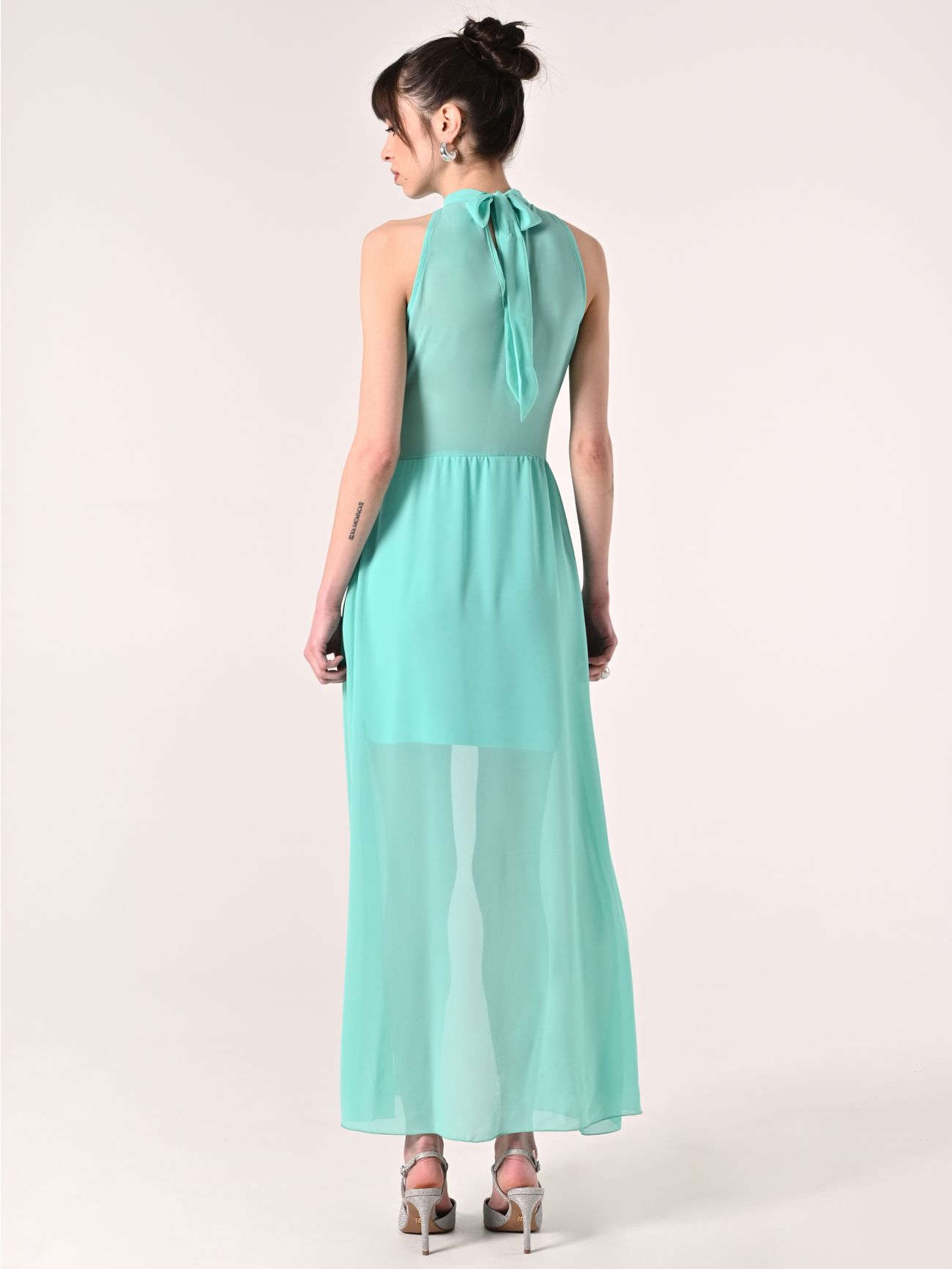 High-Low-Kleid in Wassergrün det_3