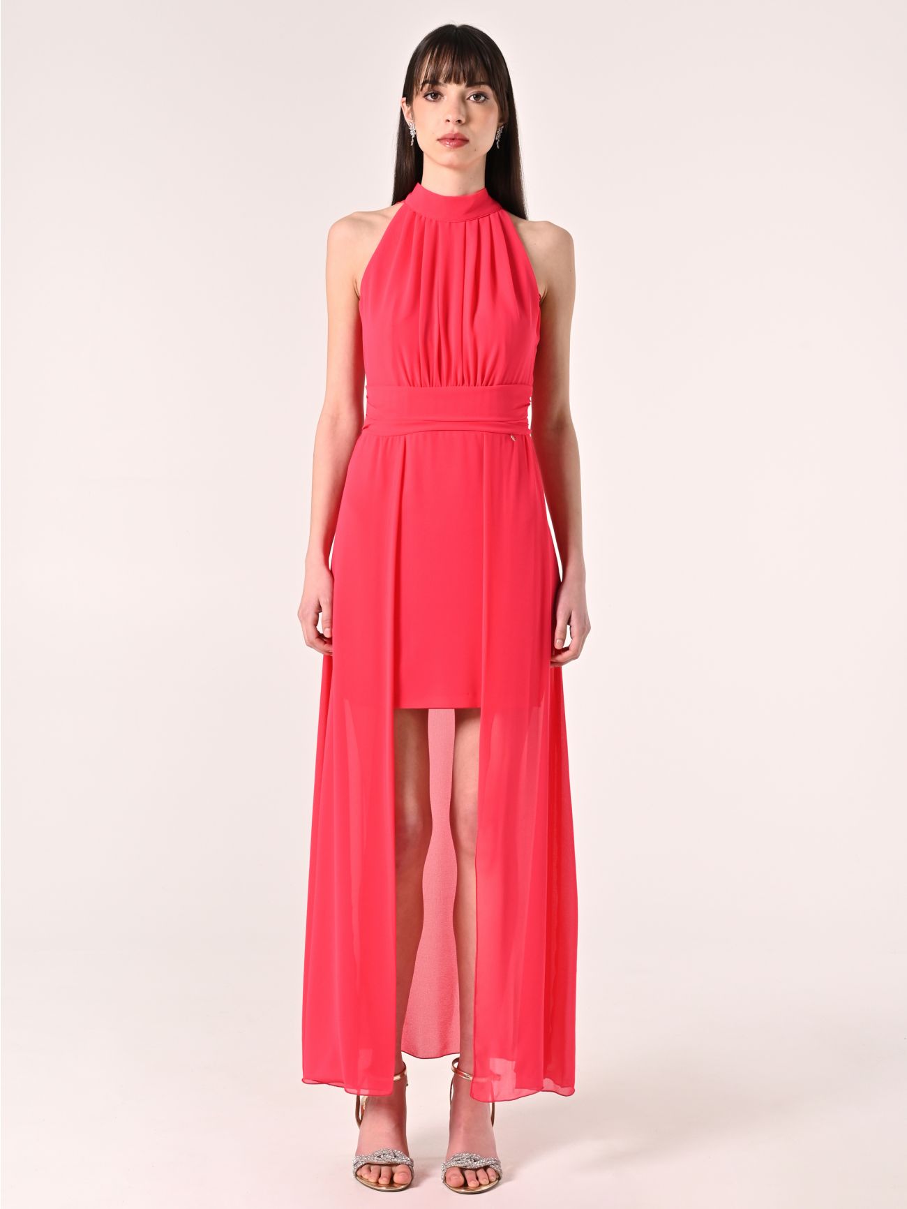 Vestido high-low fucsia det_1