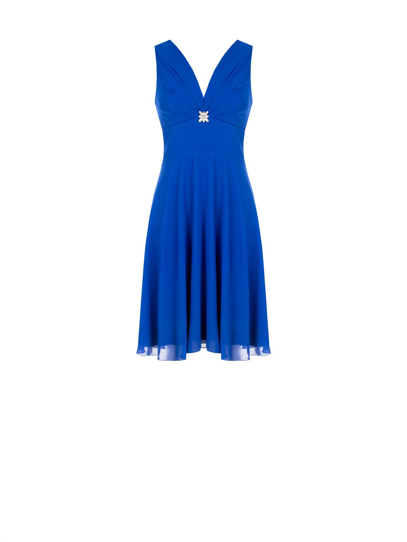 China Blue Crepe Georgette Dress det_4