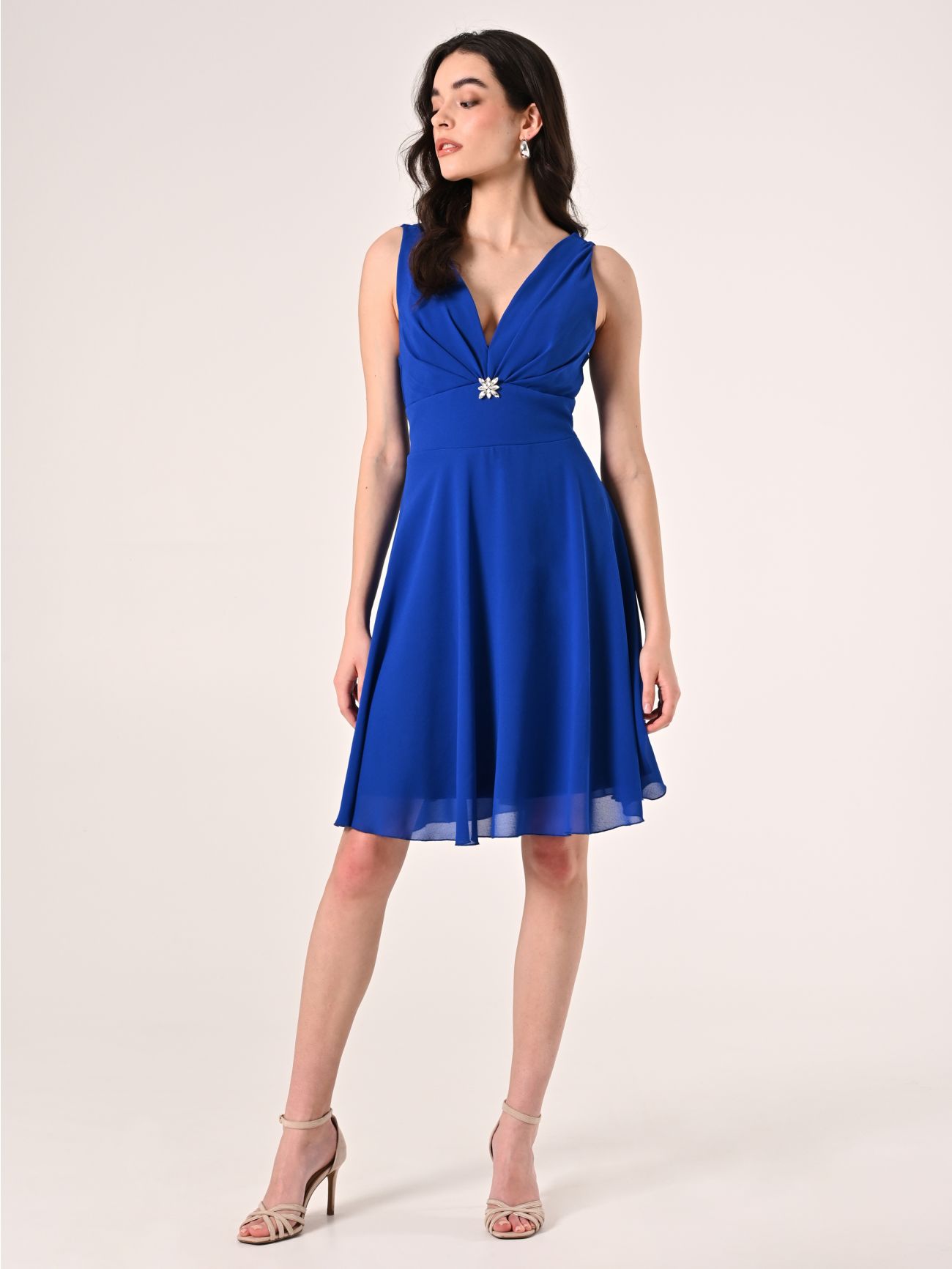 Kleid in Chinablau aus Georgette-Kreppstoff in_i7