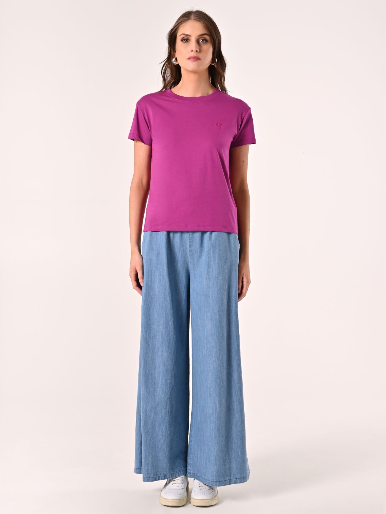 T-Shirt in Cotone Viola Iris det_1