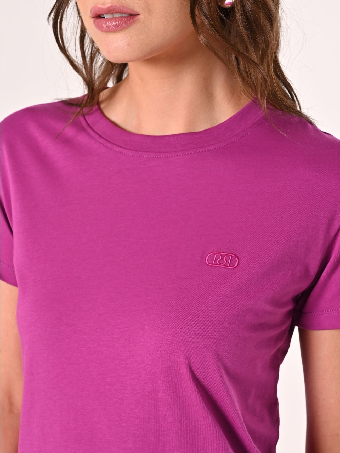 T-Shirt in Cotone Viola Iris in_i5