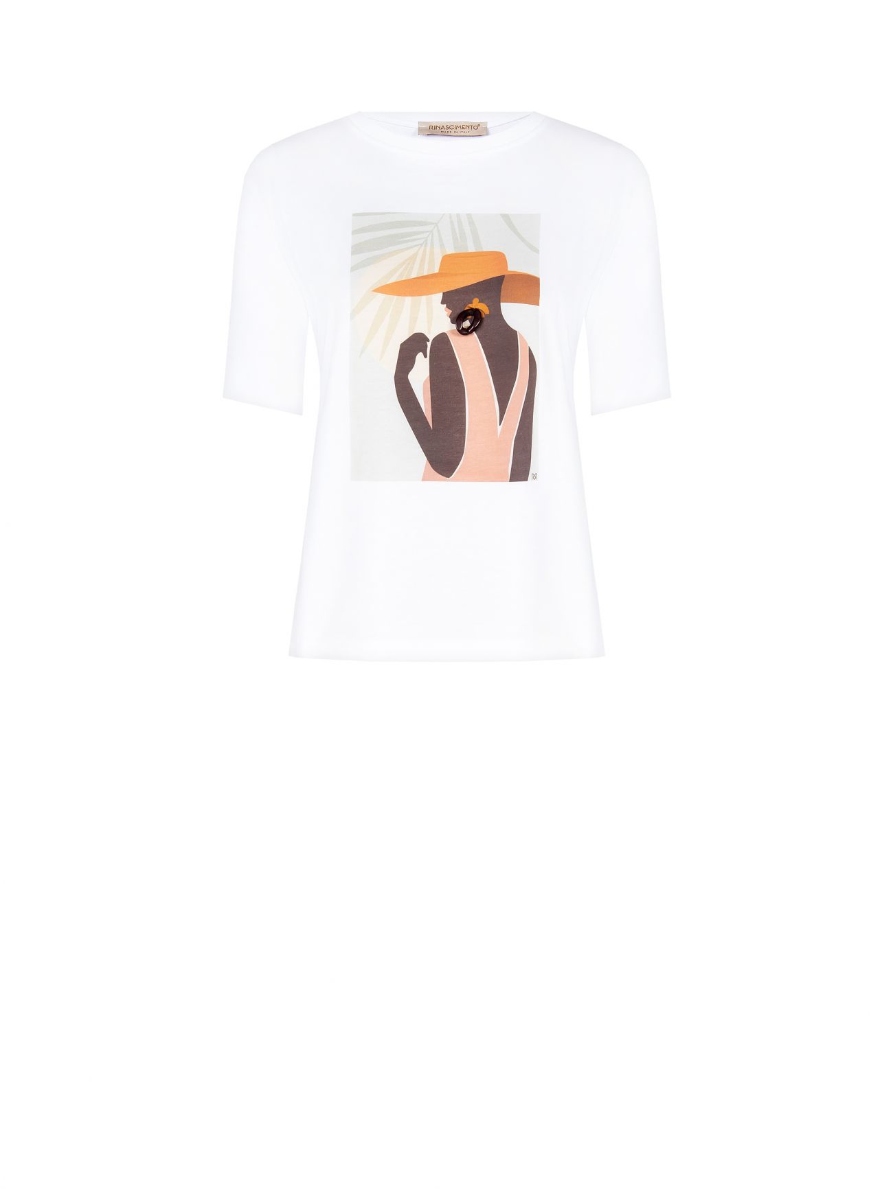 Camiseta de algodón con estampado y colgante de pedrería det_4
