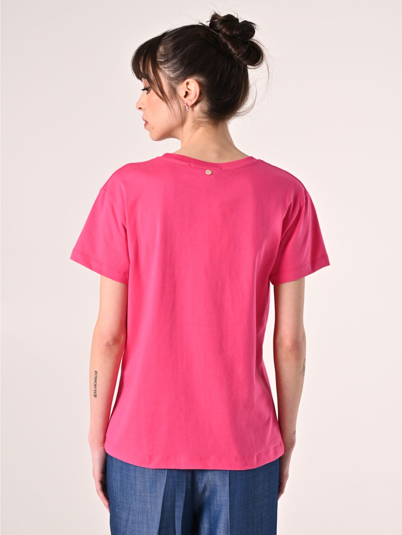 Bawełniany T-shirt fuksja det_3
