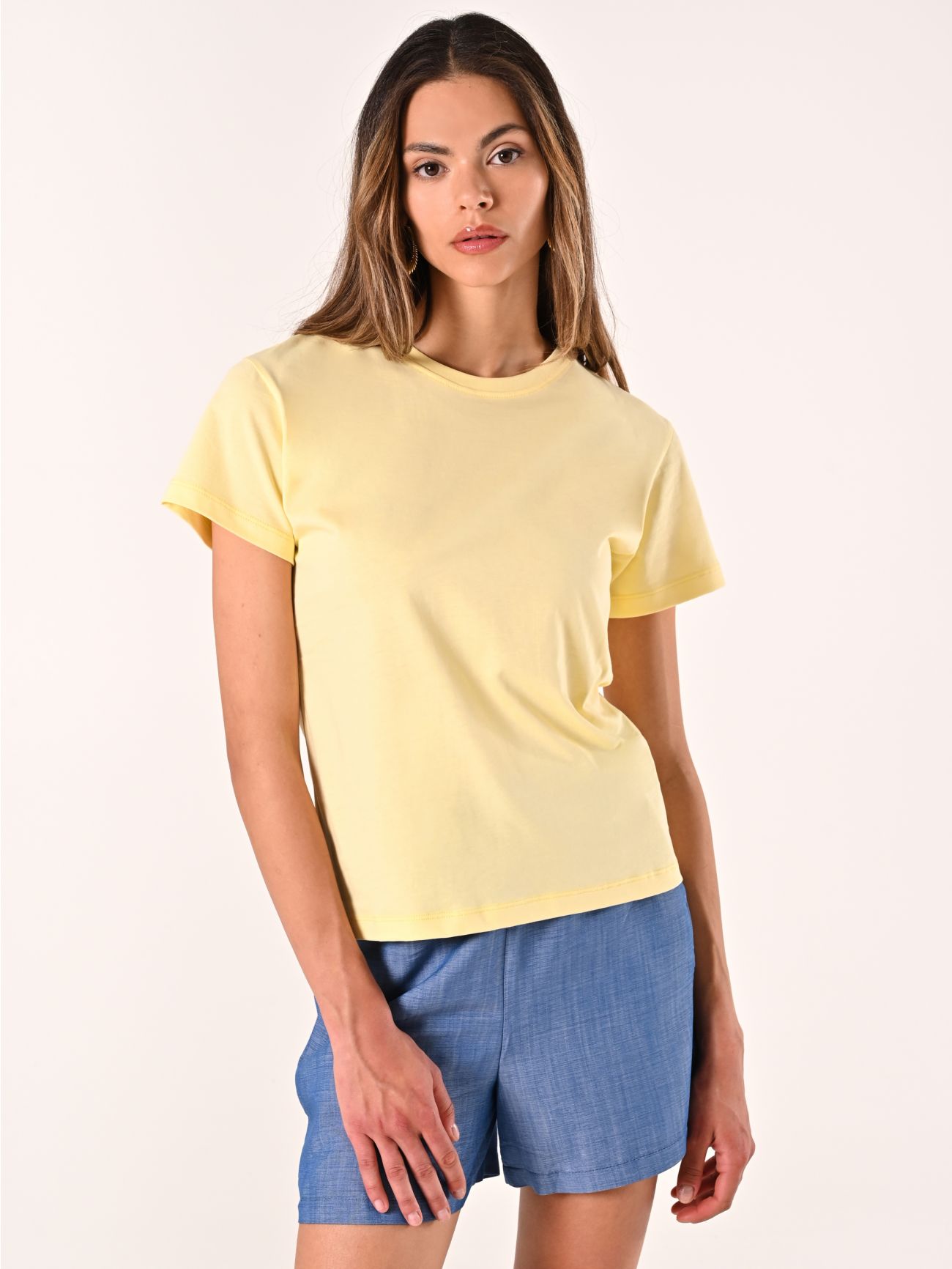 T-Shirt in Cotone Giallo Chiaro in_i7