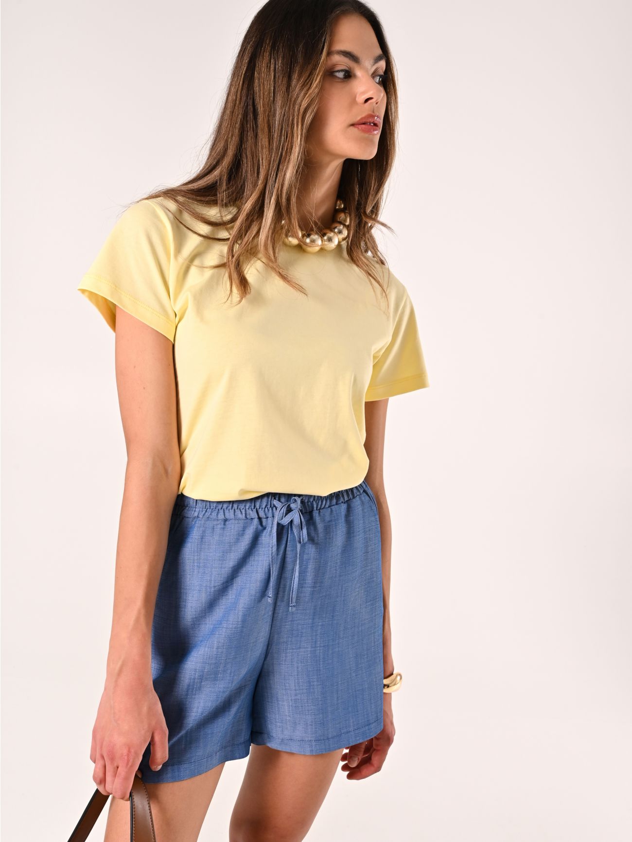 T-Shirt in Cotone Giallo Chiaro sp_e1