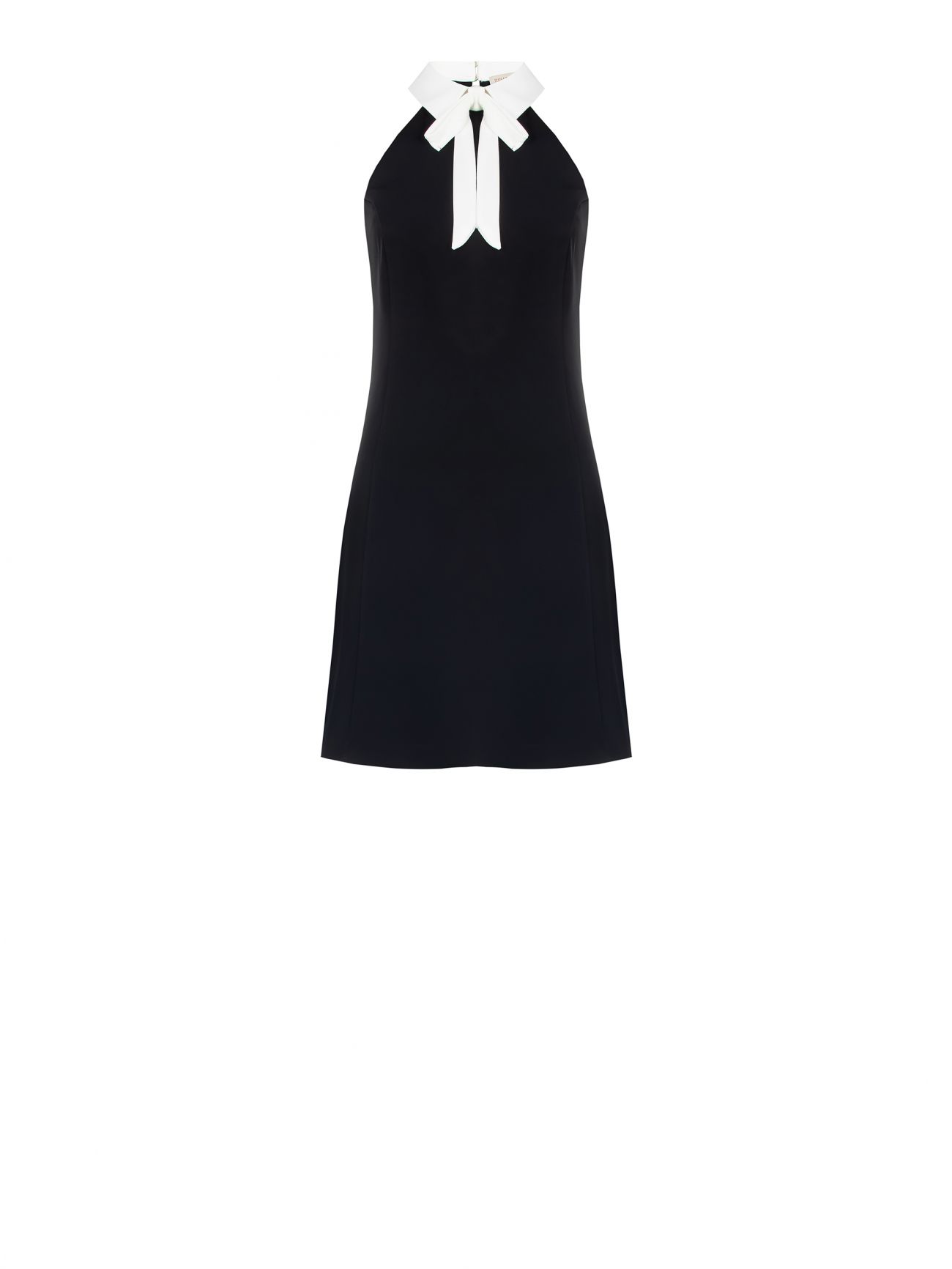Zweifarbiges Kleid mit Kragen det_4
