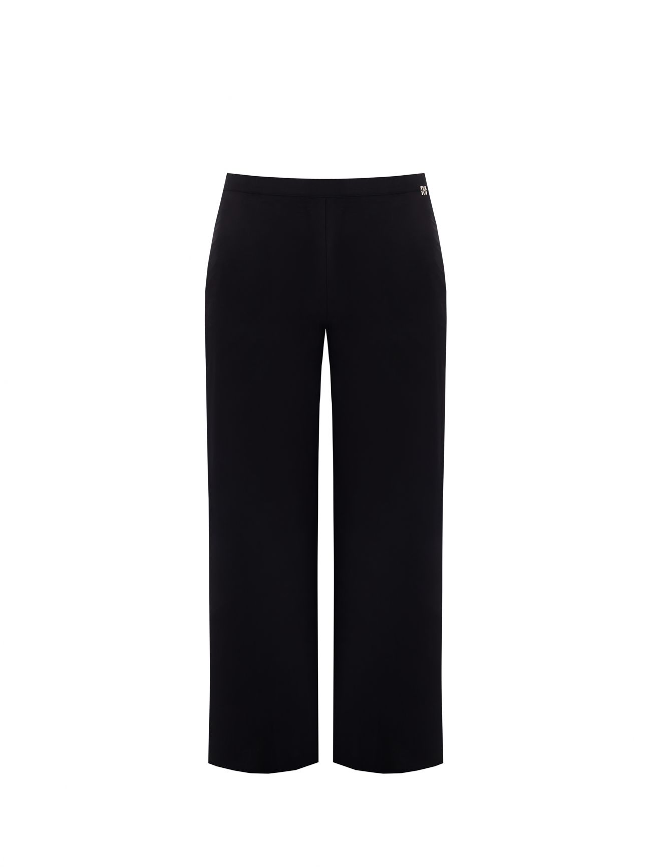 Curvy Black Trousers in Viscose Linen det_4