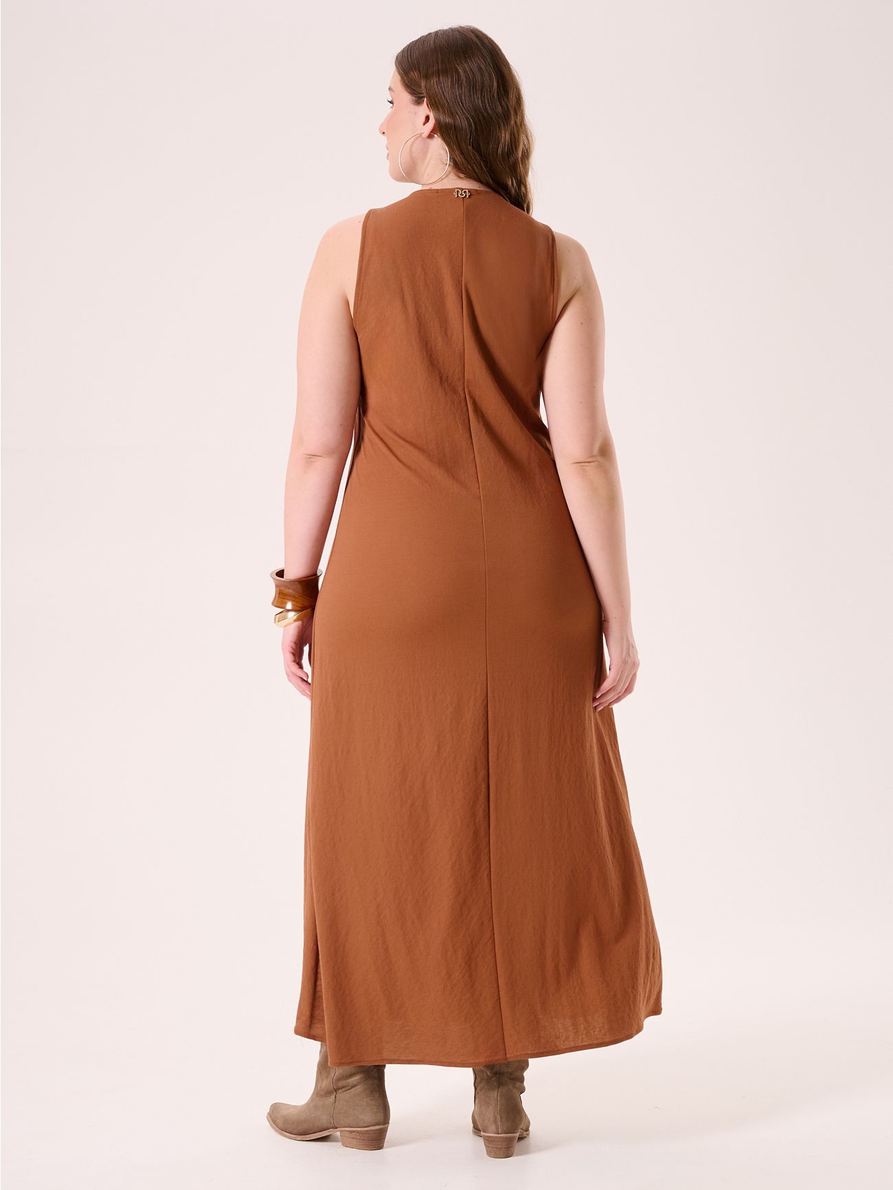 Abito Curvy Marrone in Viscosa det_3