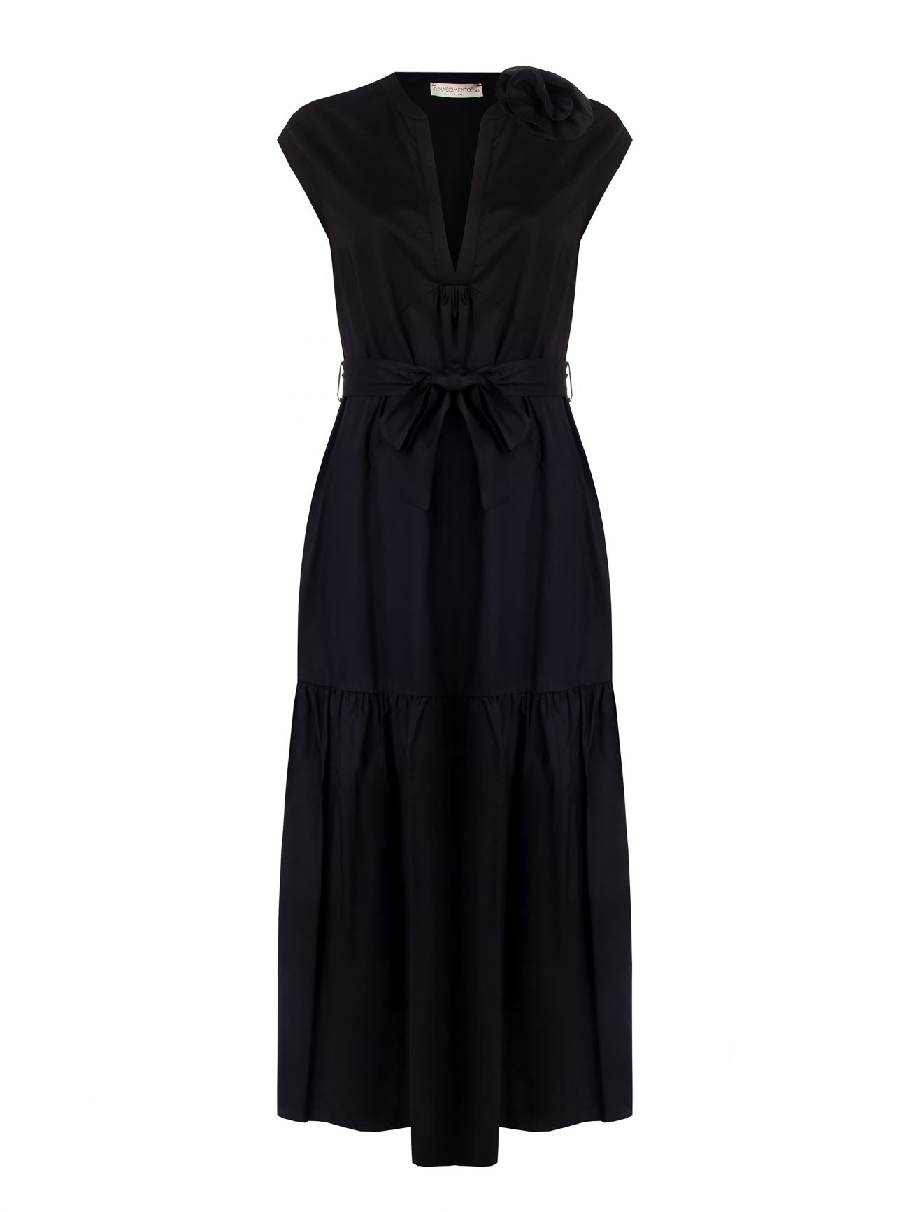 Curvy-Kleid in Schwarz aus Leinen und Viskose det_4