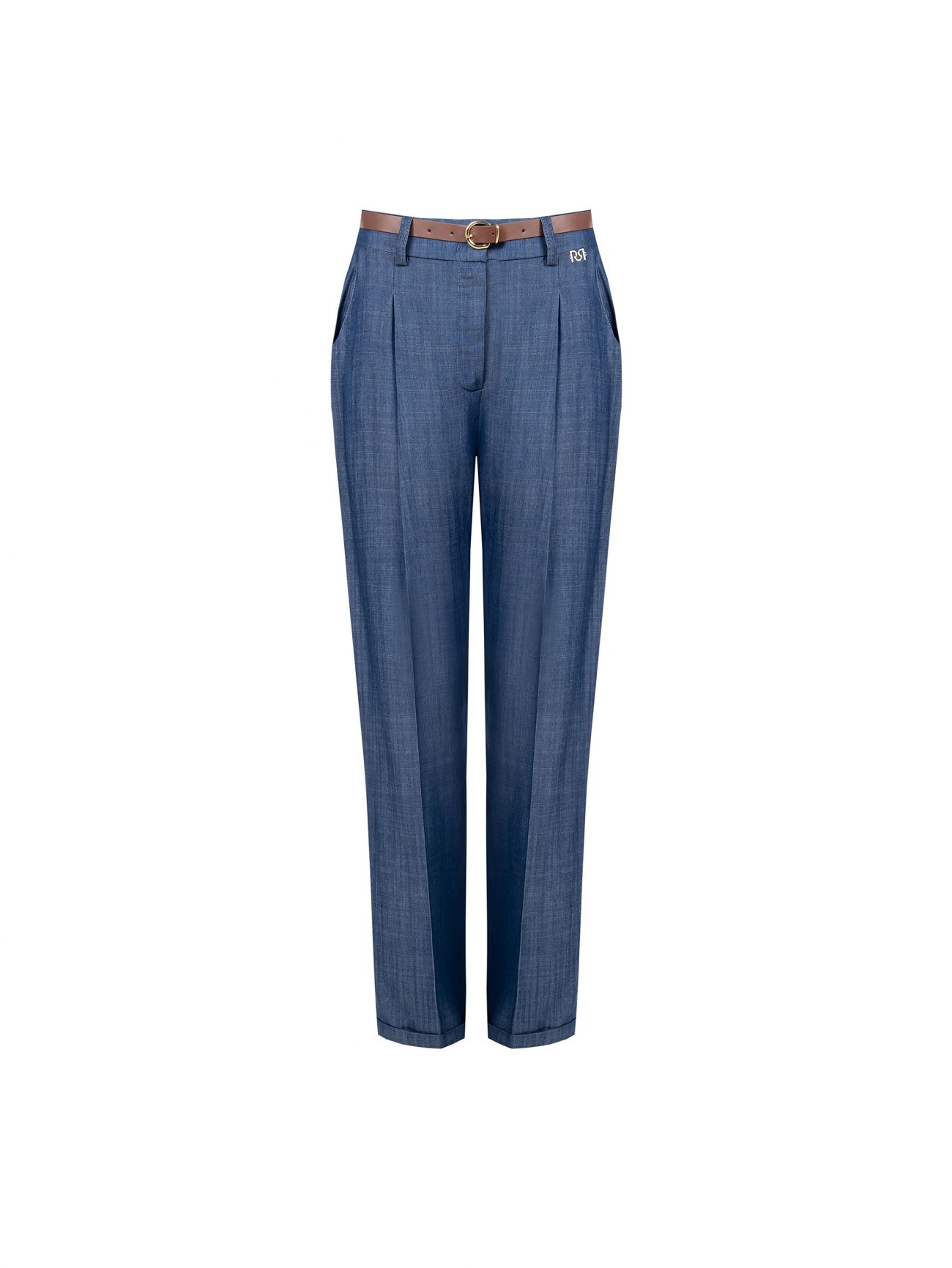 Hose aus Chambray mit Gürtel det_4