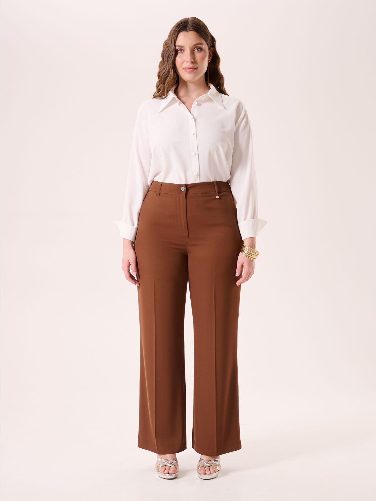 Curvy Chocolate Loose Trousers det_1
