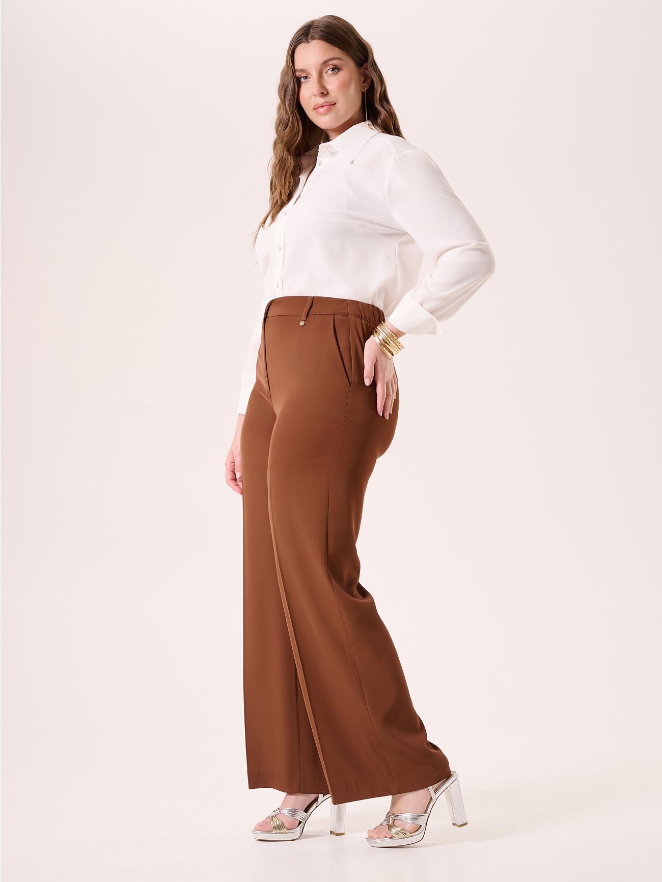 Curvy Chocolate Loose Trousers in_i7