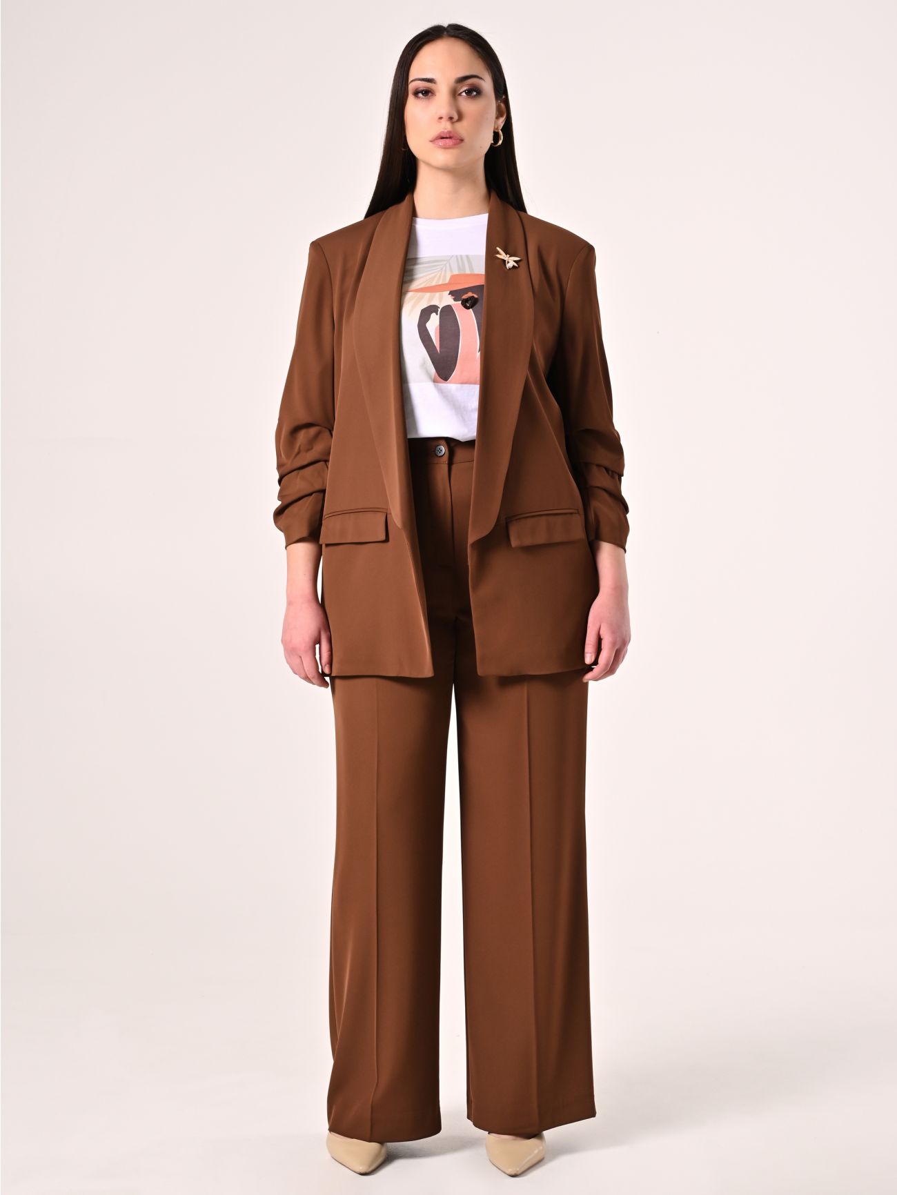 Curvy Chocolate Open Jacket det_1