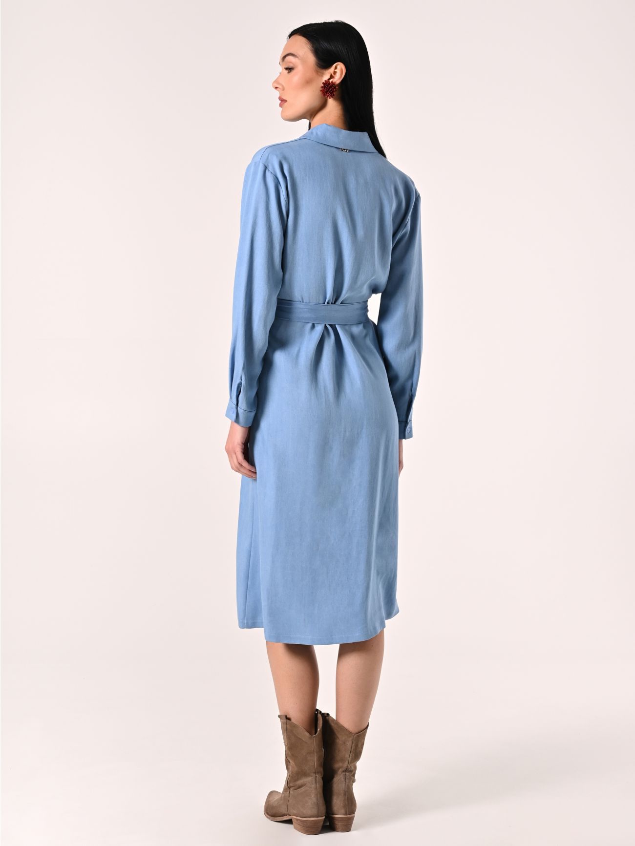 Hemdblusenkleid in Hellblau aus Cady det_3