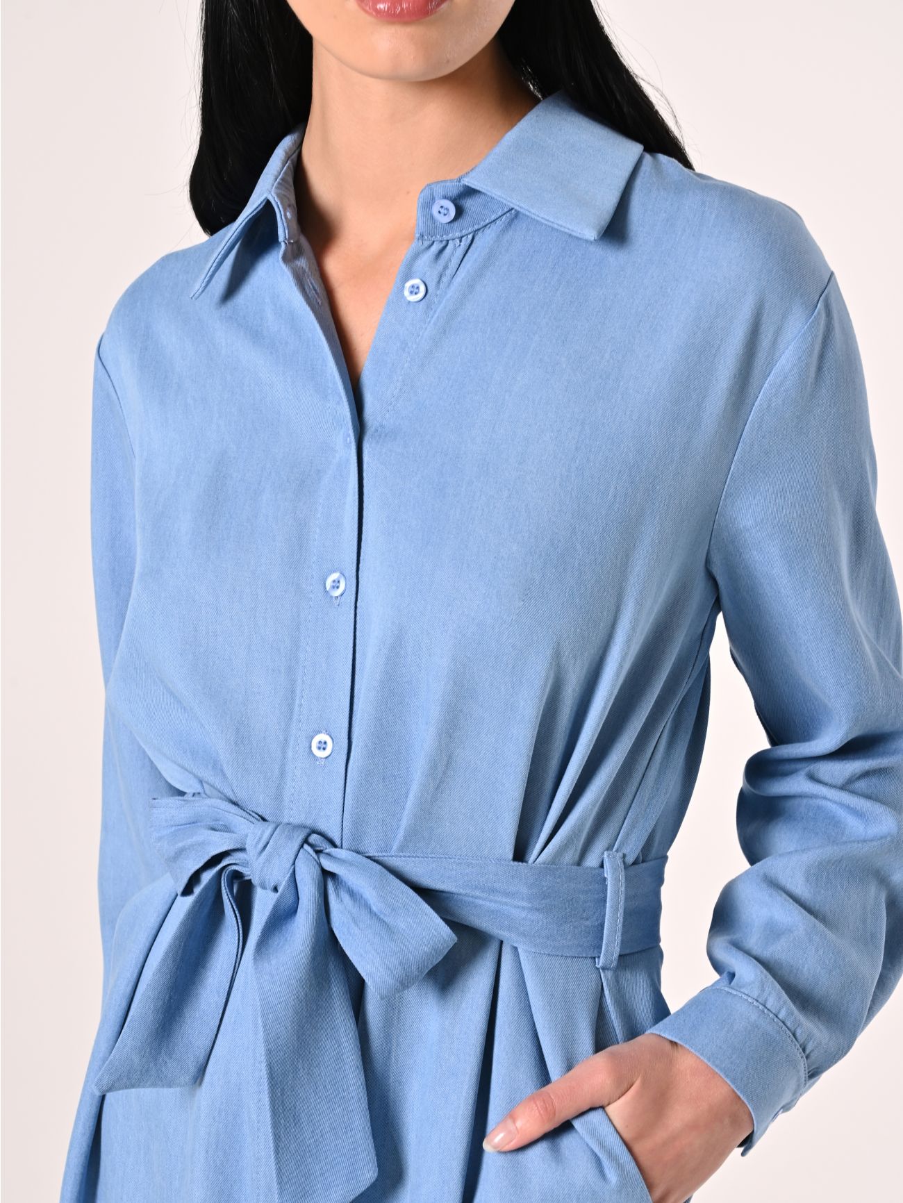 Hemdblusenkleid in Hellblau aus Cady in_i5