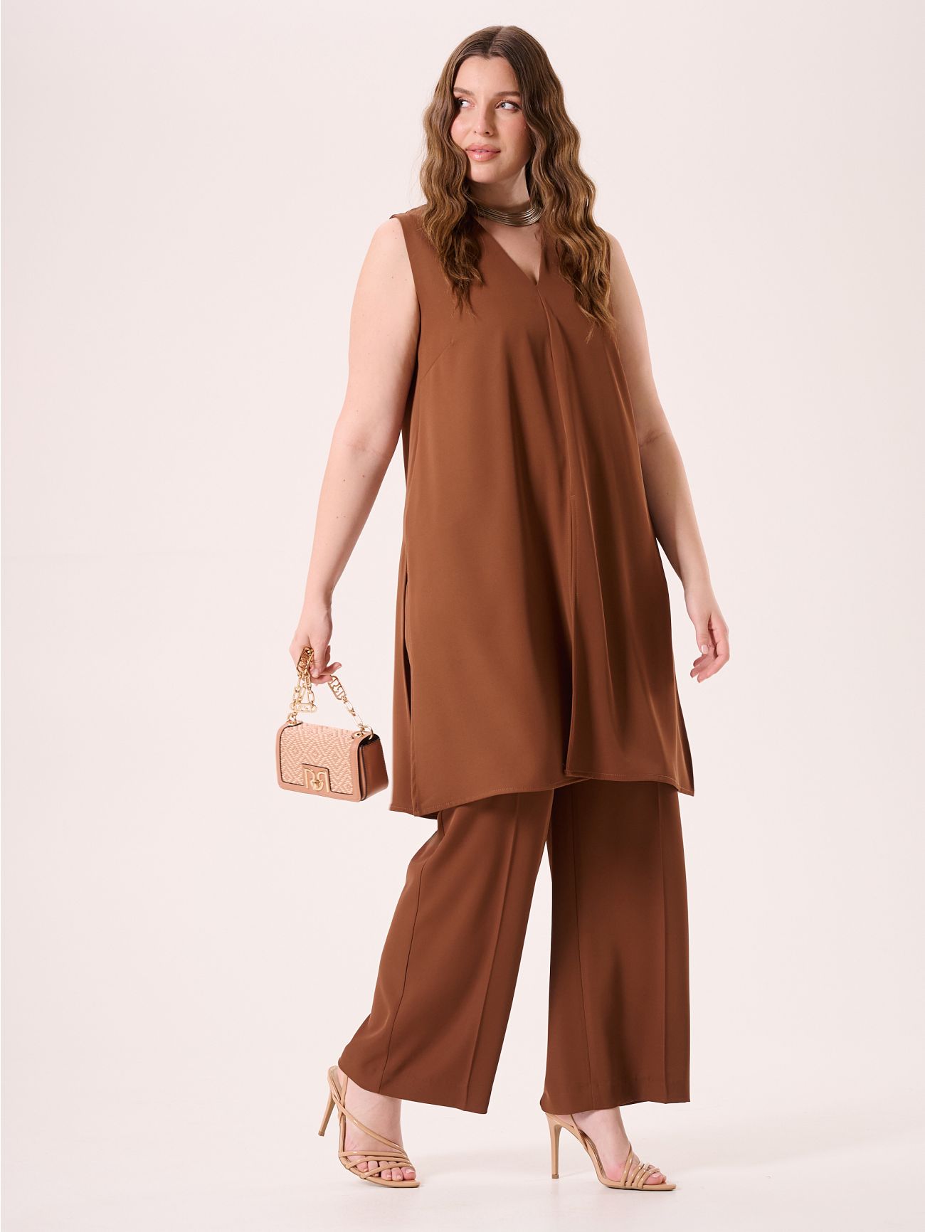 Top curvy long marron chocolat  Rinascimento