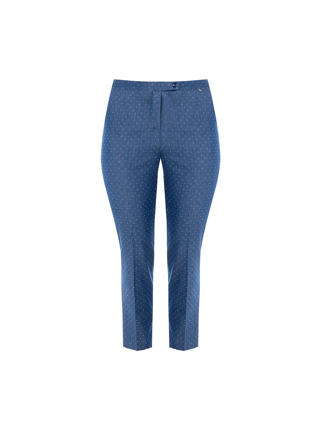 Curvy Chambray Trousers with Rhinestones det_4