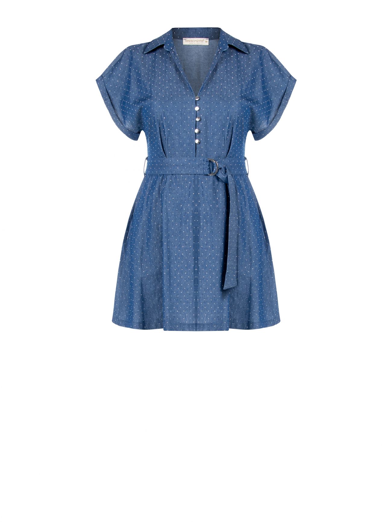  Curvy Chambray Kleid mit Strass det_4