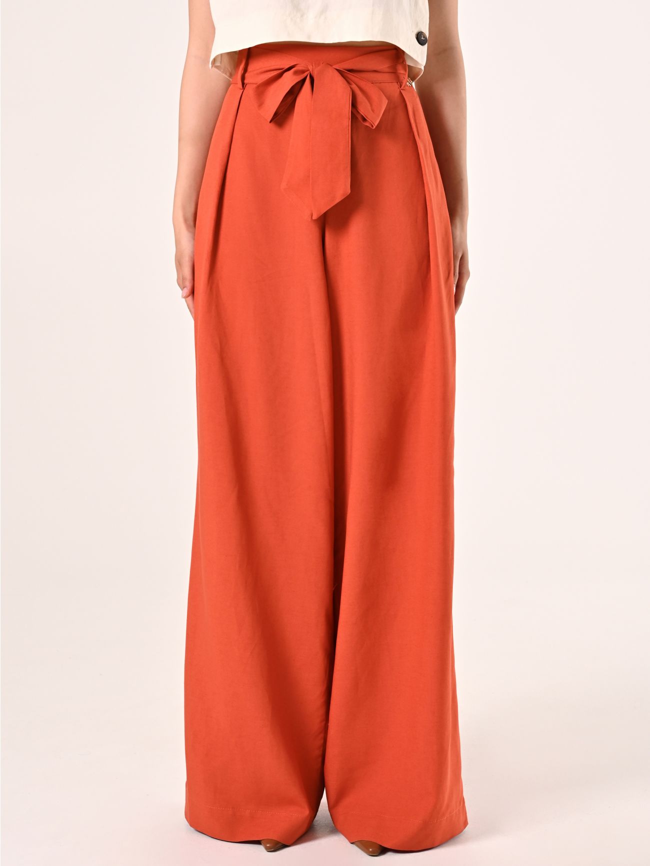 Orange Trousers in Viscose Blend det_2