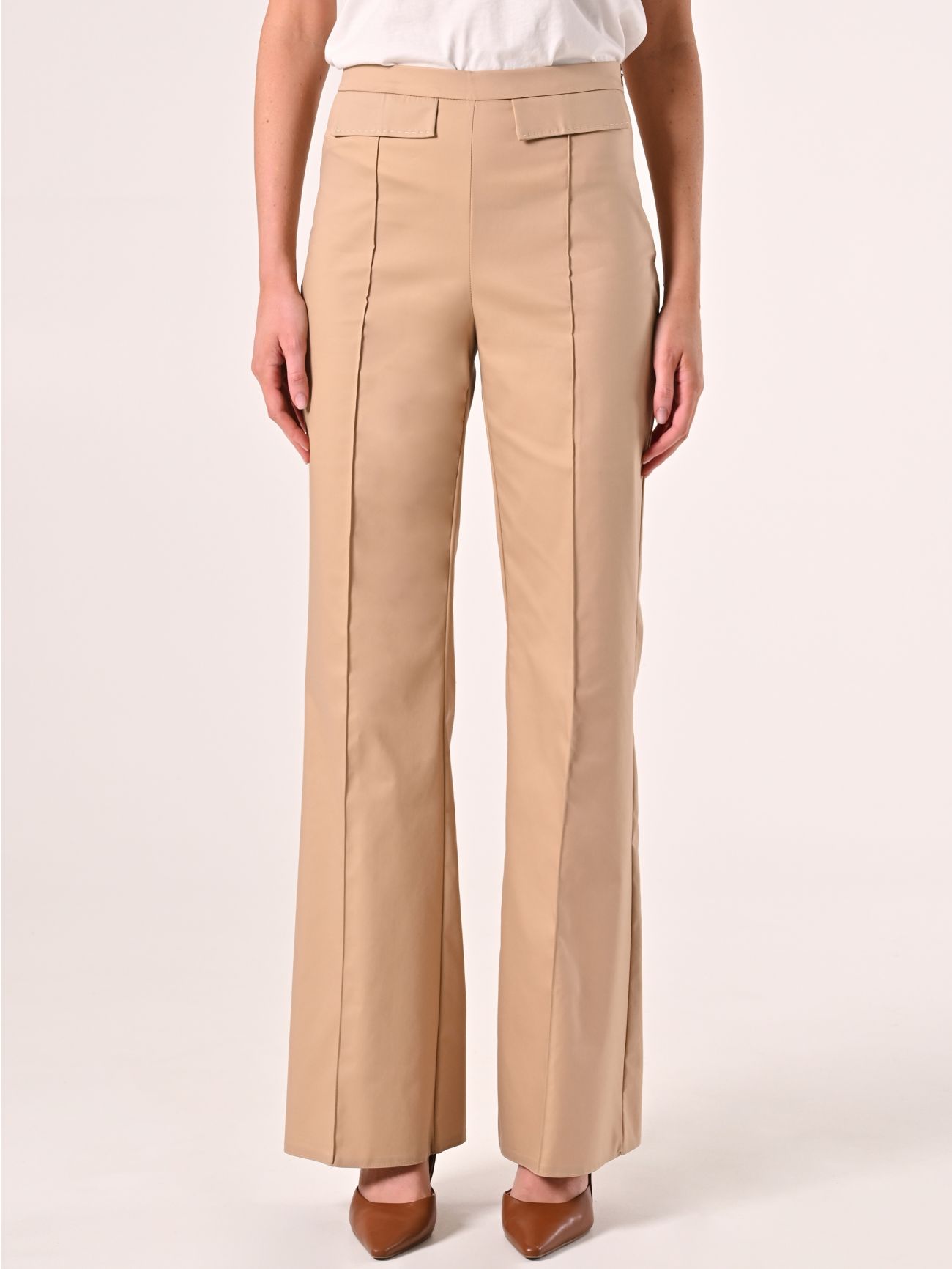 Hose in Beige aus Baumwolle mit Klappen det_2