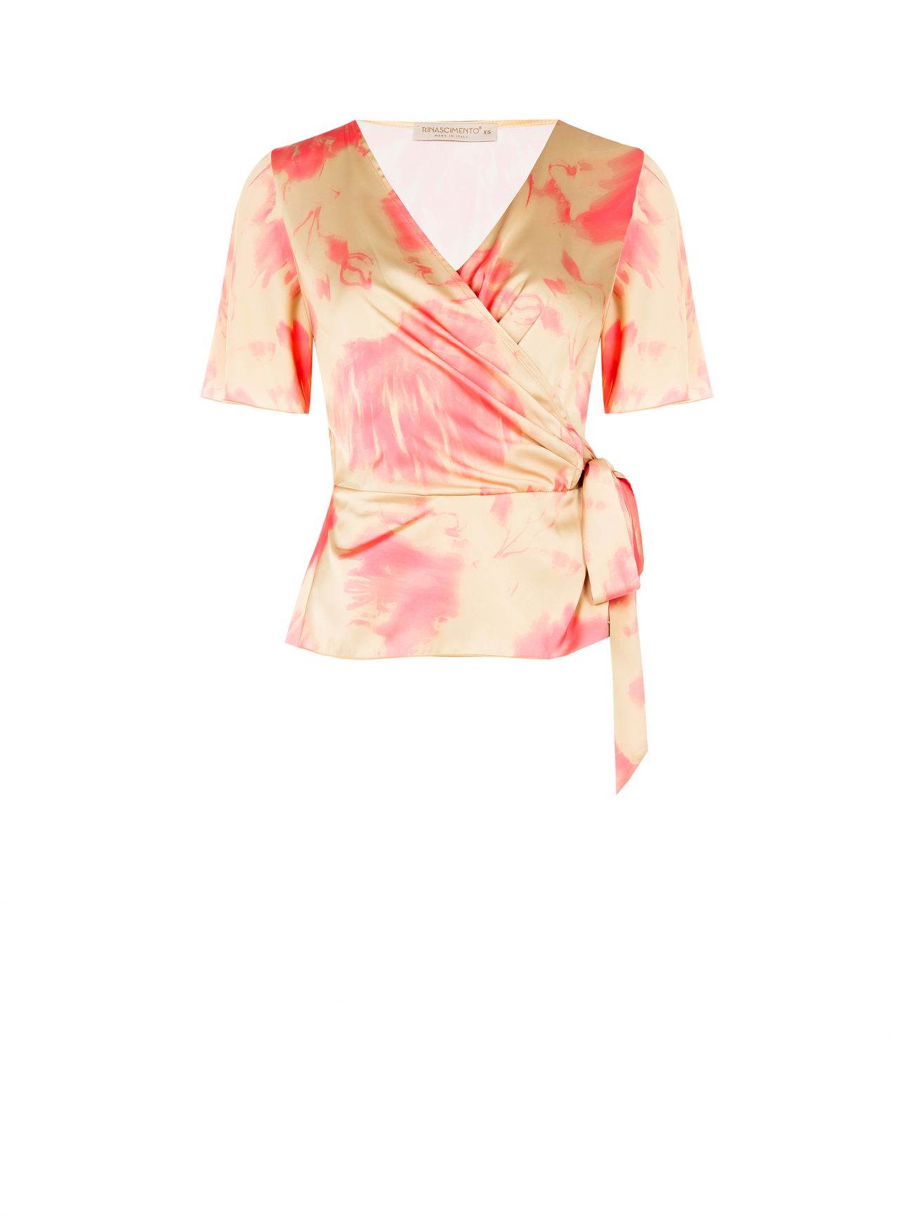 Blusa con estampado abstracto beige oscuro y rosa camelia det_4
