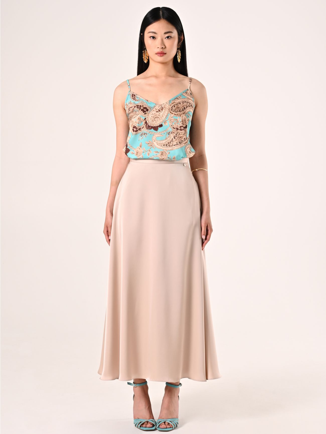 Top stampa Paisley Verde Acqua det_1