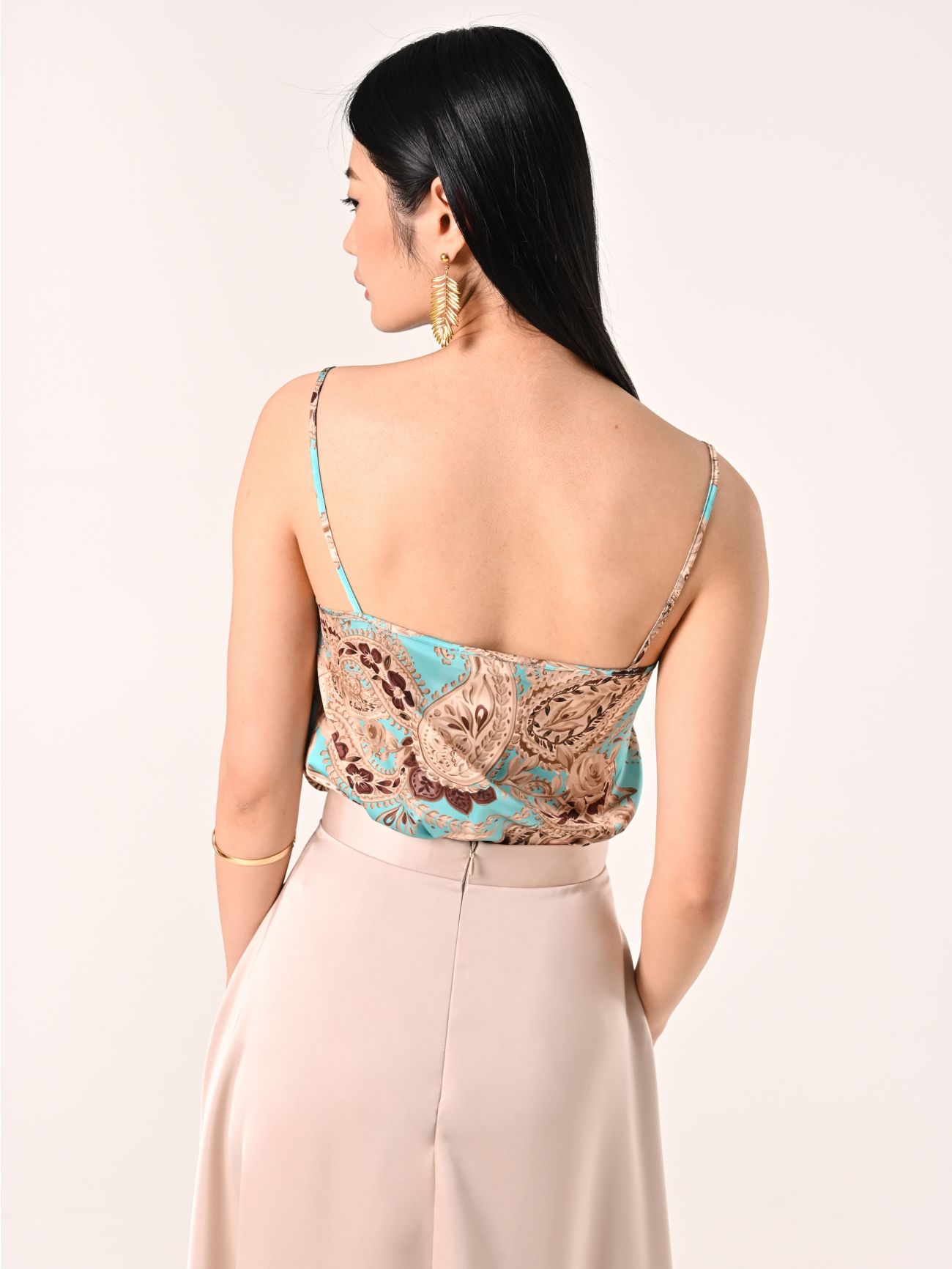 Top stampa Paisley Verde Acqua det_3