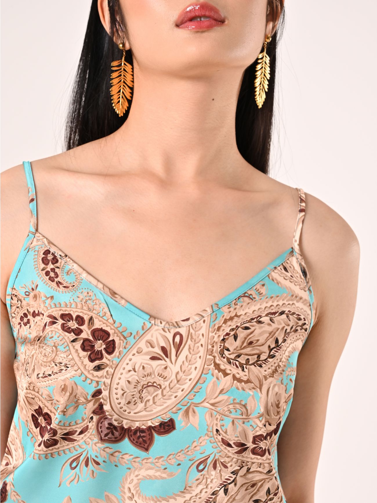 Top stampa Paisley Verde Acqua in_i5