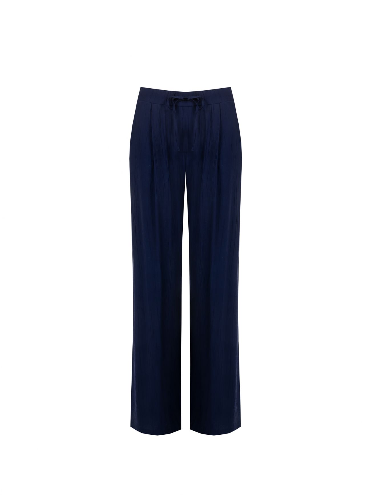 Pantalone Ampio in Viscosa color Blu  det_4