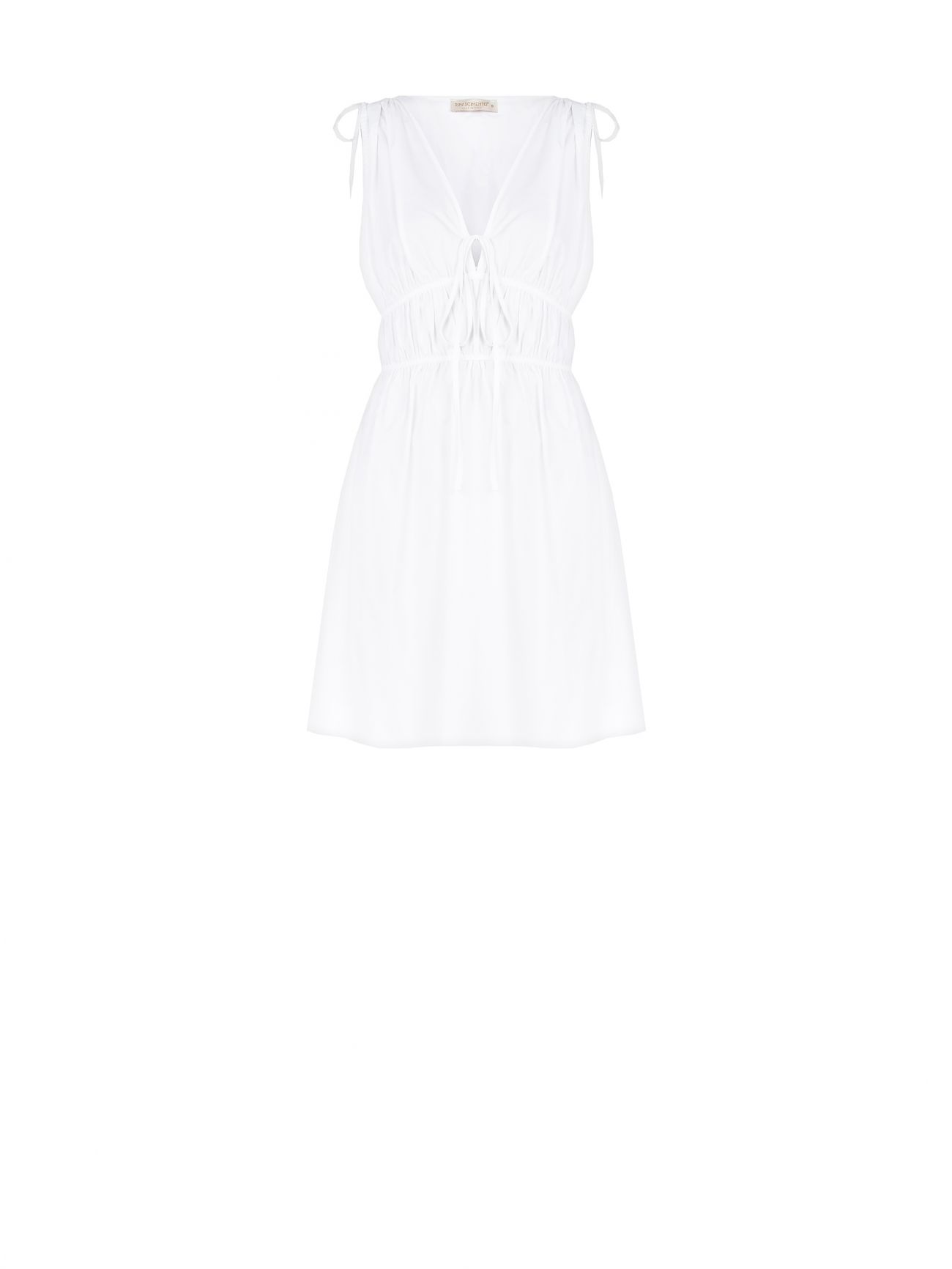 Vestido corto de algodón blanco det_4