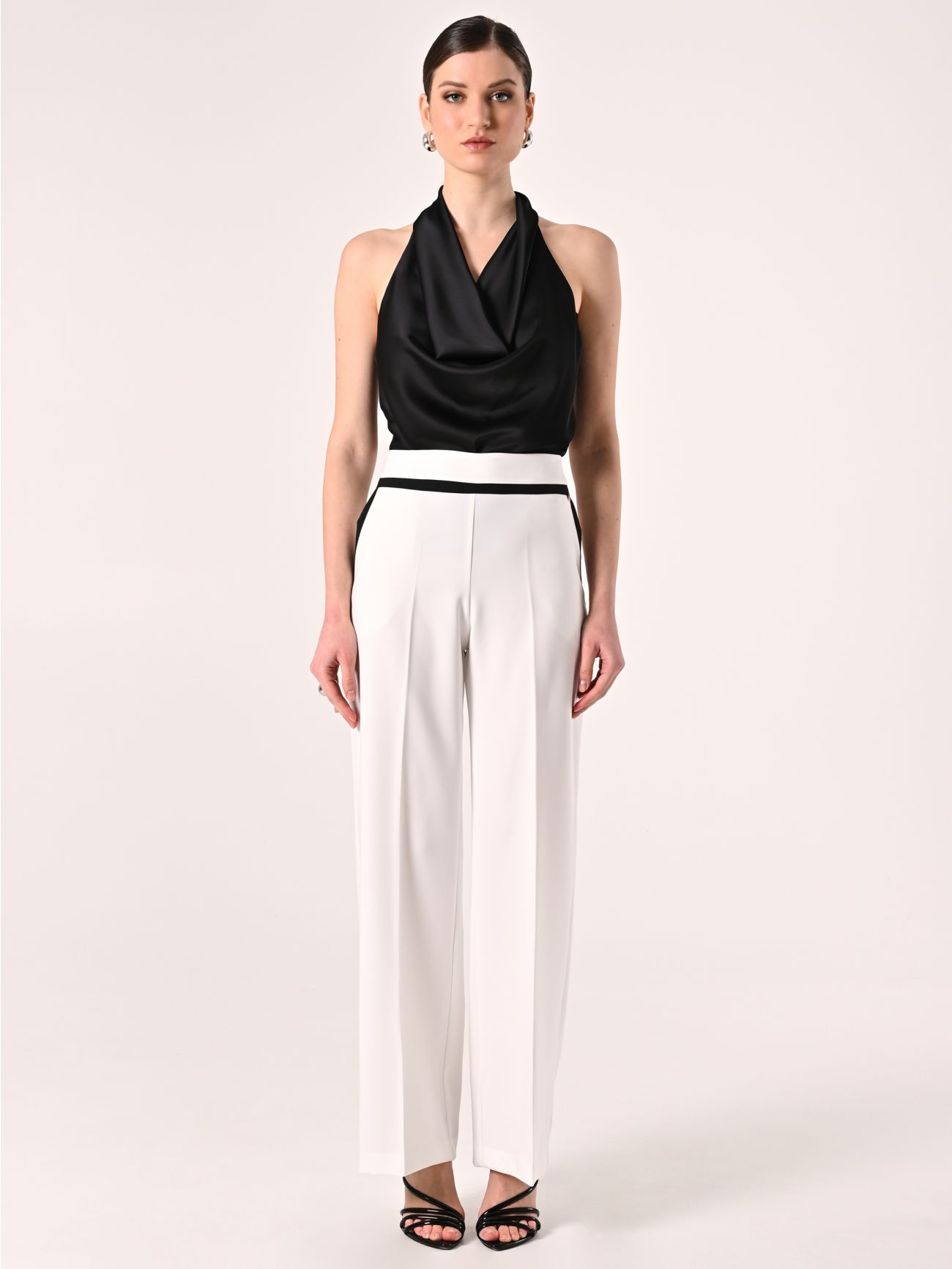 Pantaloni Palazzo Bicolor Black & White det_1
