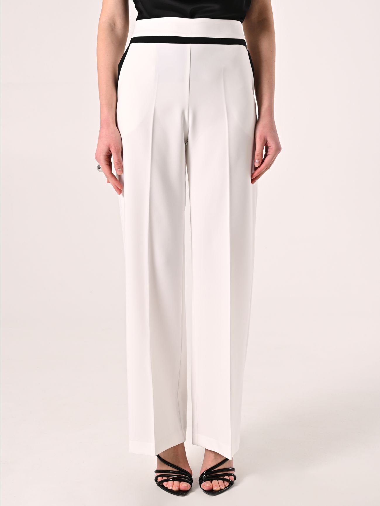 Pantaloni Palazzo Bicolor Black & White det_2