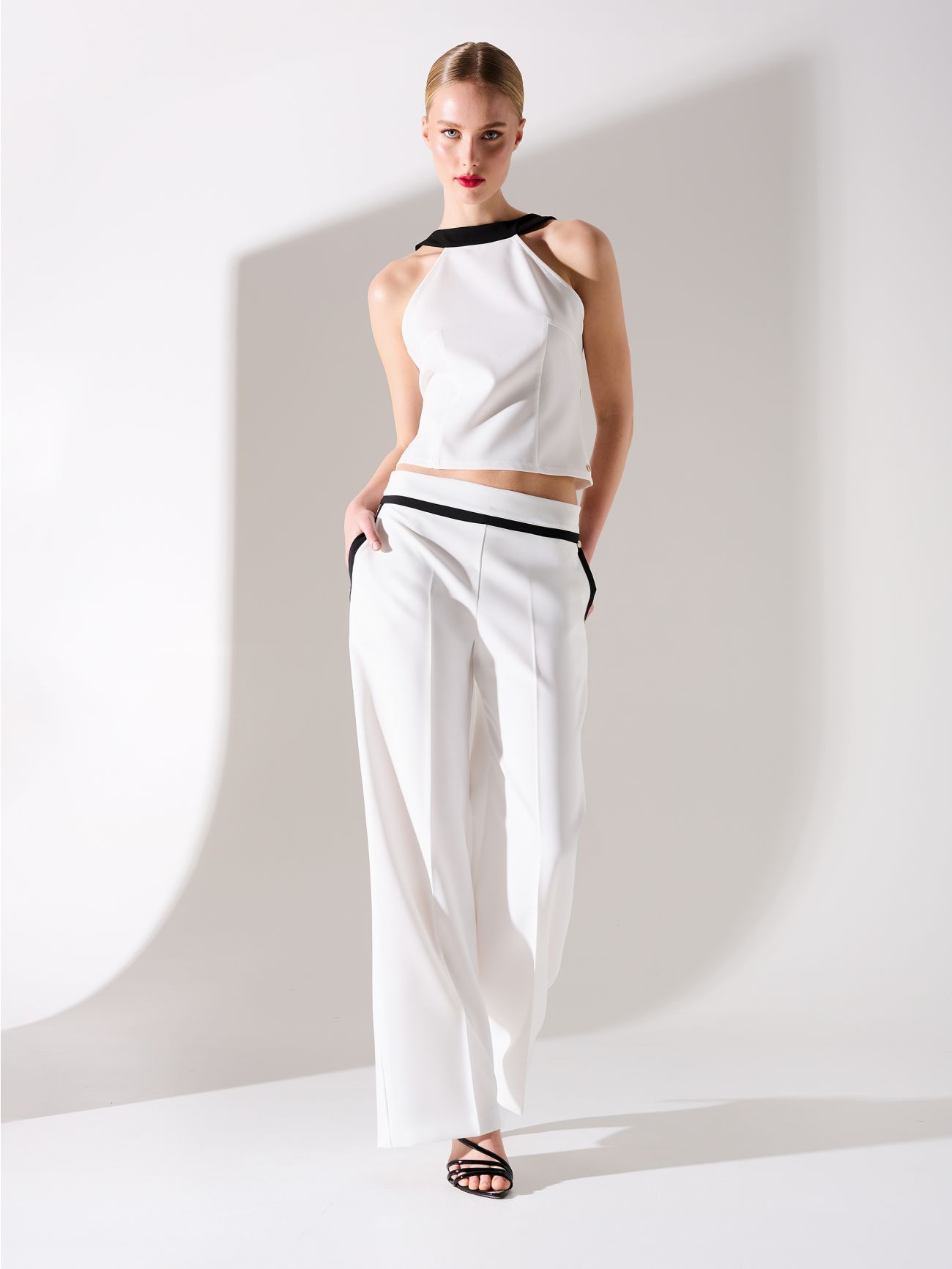 Pantaloni Palazzo Bicolor Black & White sp_e1