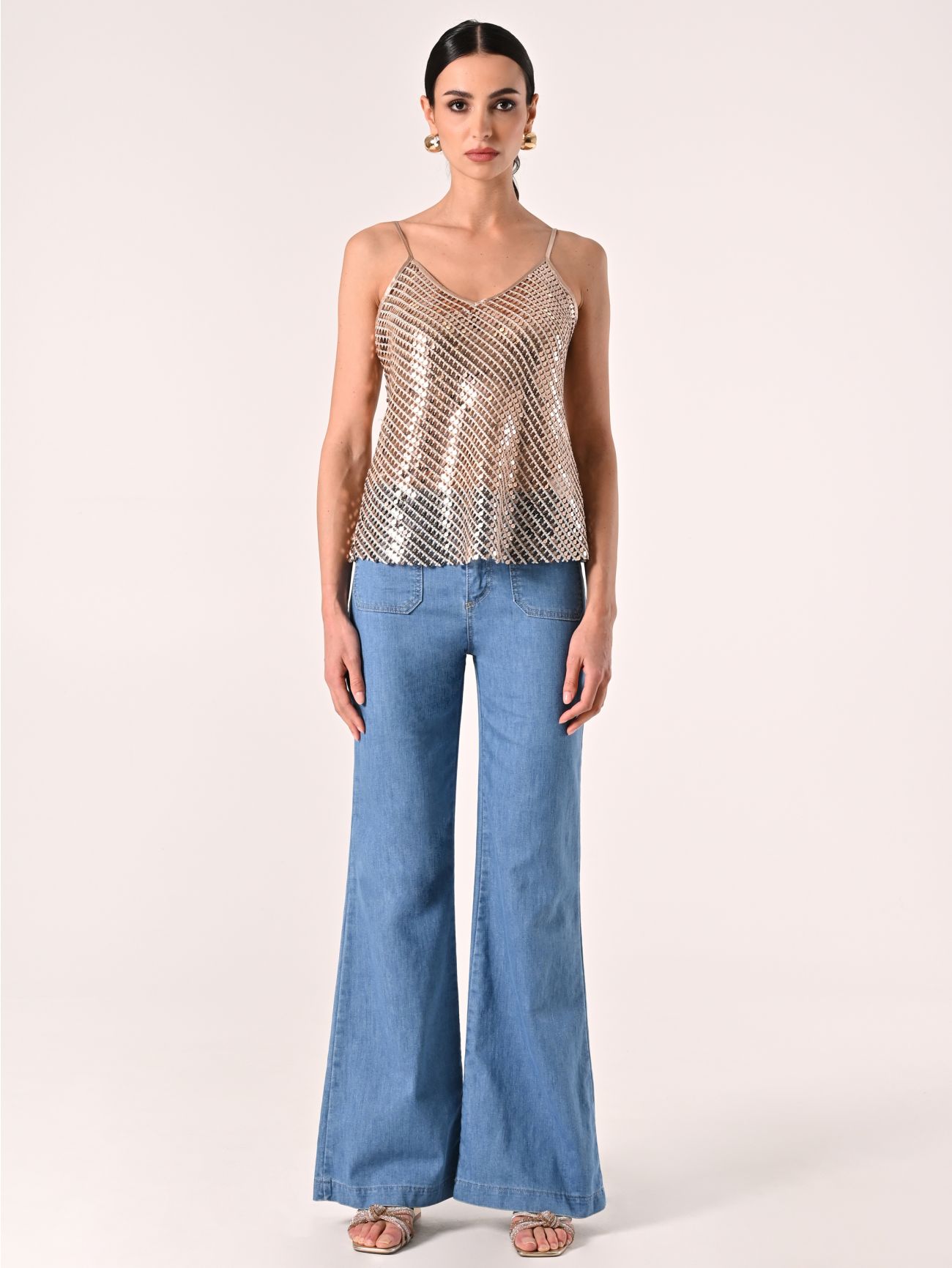 Top doré crochet et paillettes det_1