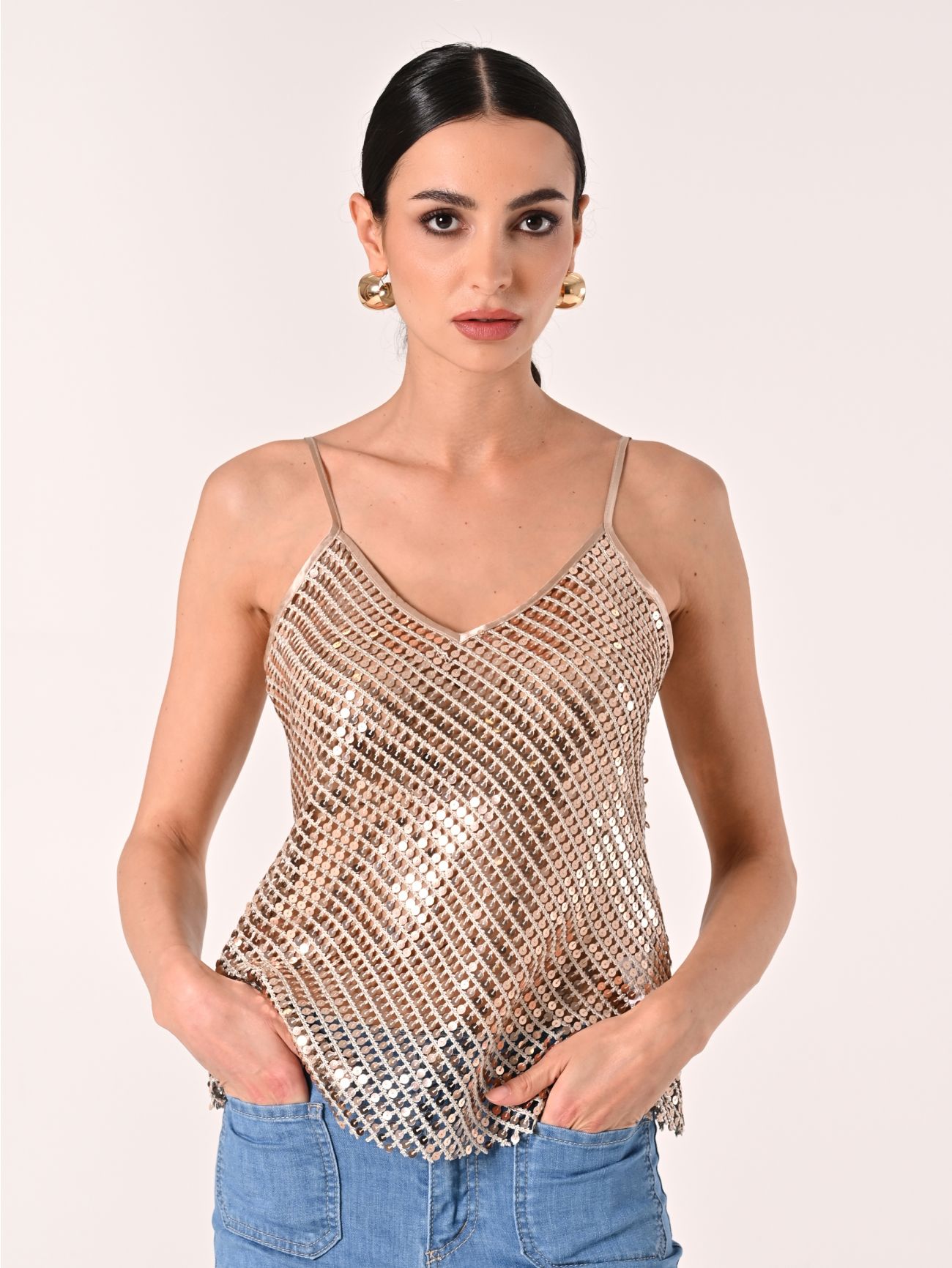 Top doré crochet et paillettes in_i7