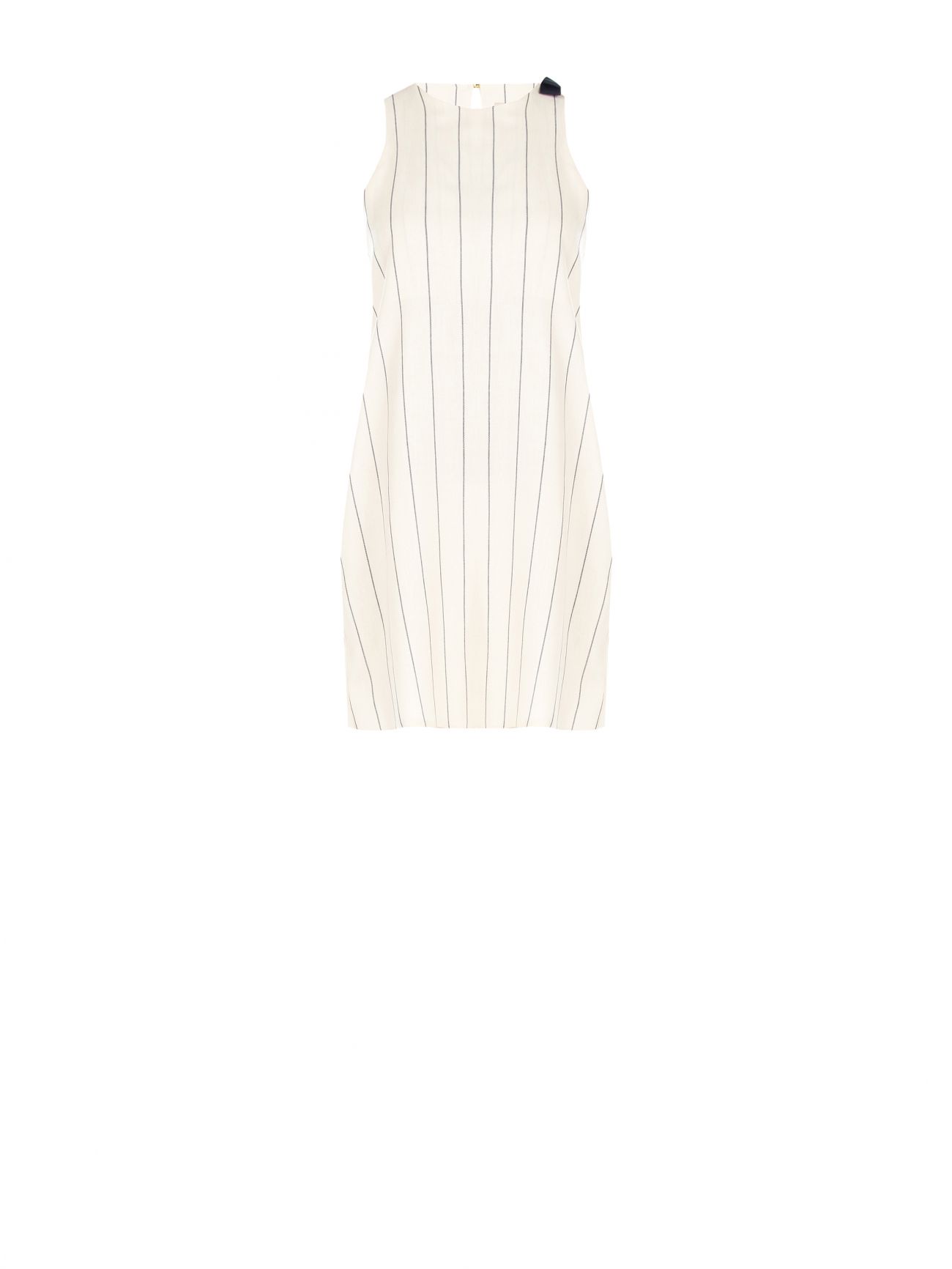 Weißes Kleid mit Streifen in Weiß & Blau det_4