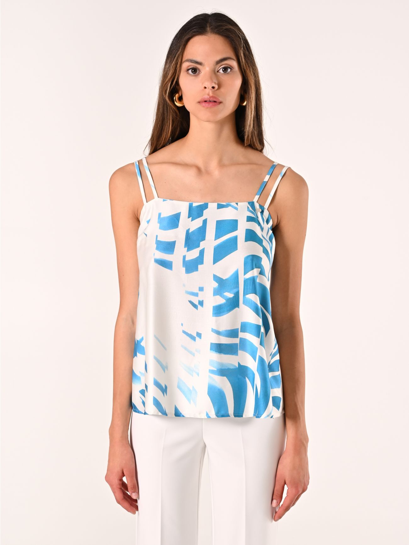 Turquoise-print Top det_2