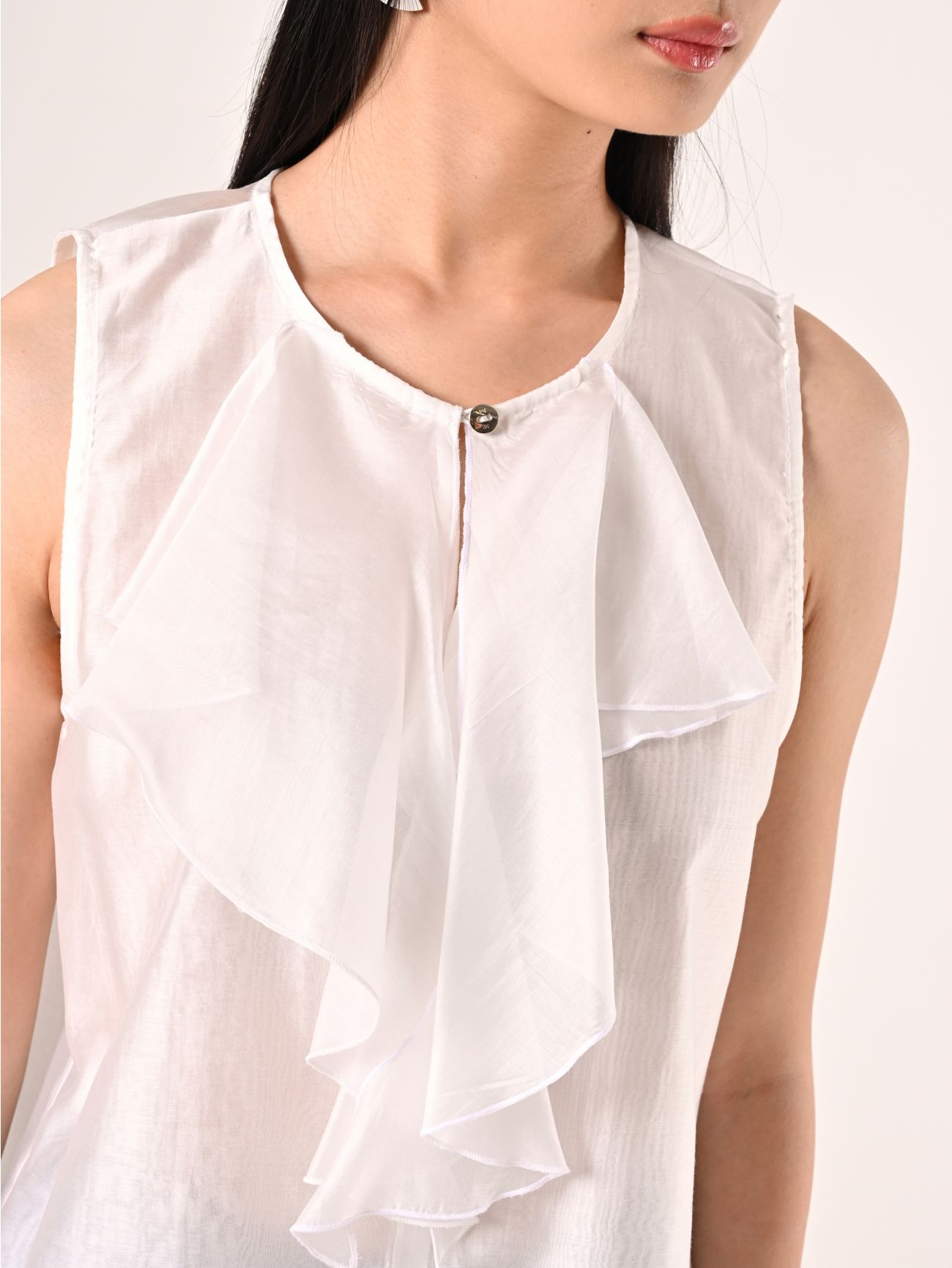 White Ruffled Blouse in_i5