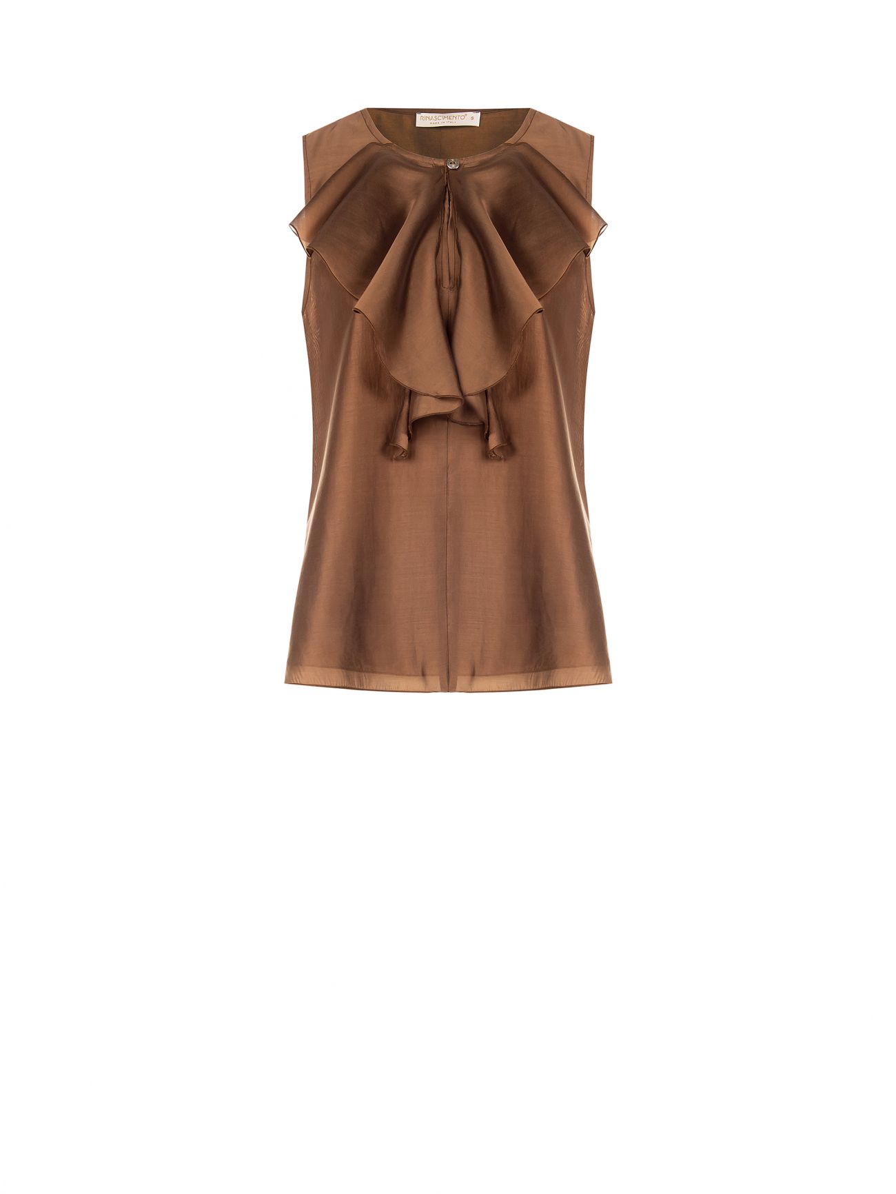 Brown Ruffled Blouse det_4