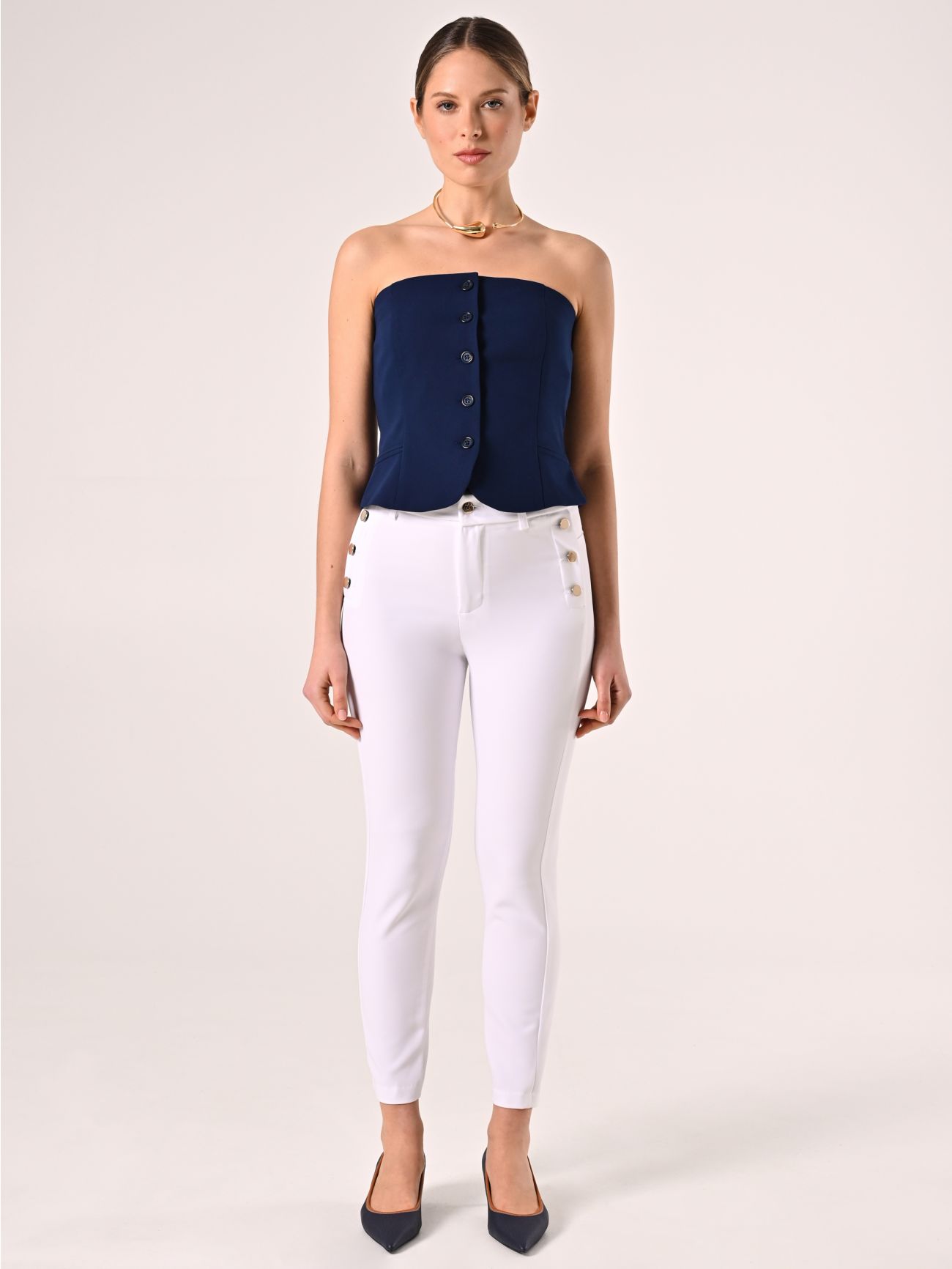 Pantalón blanco con botones marineros det_1